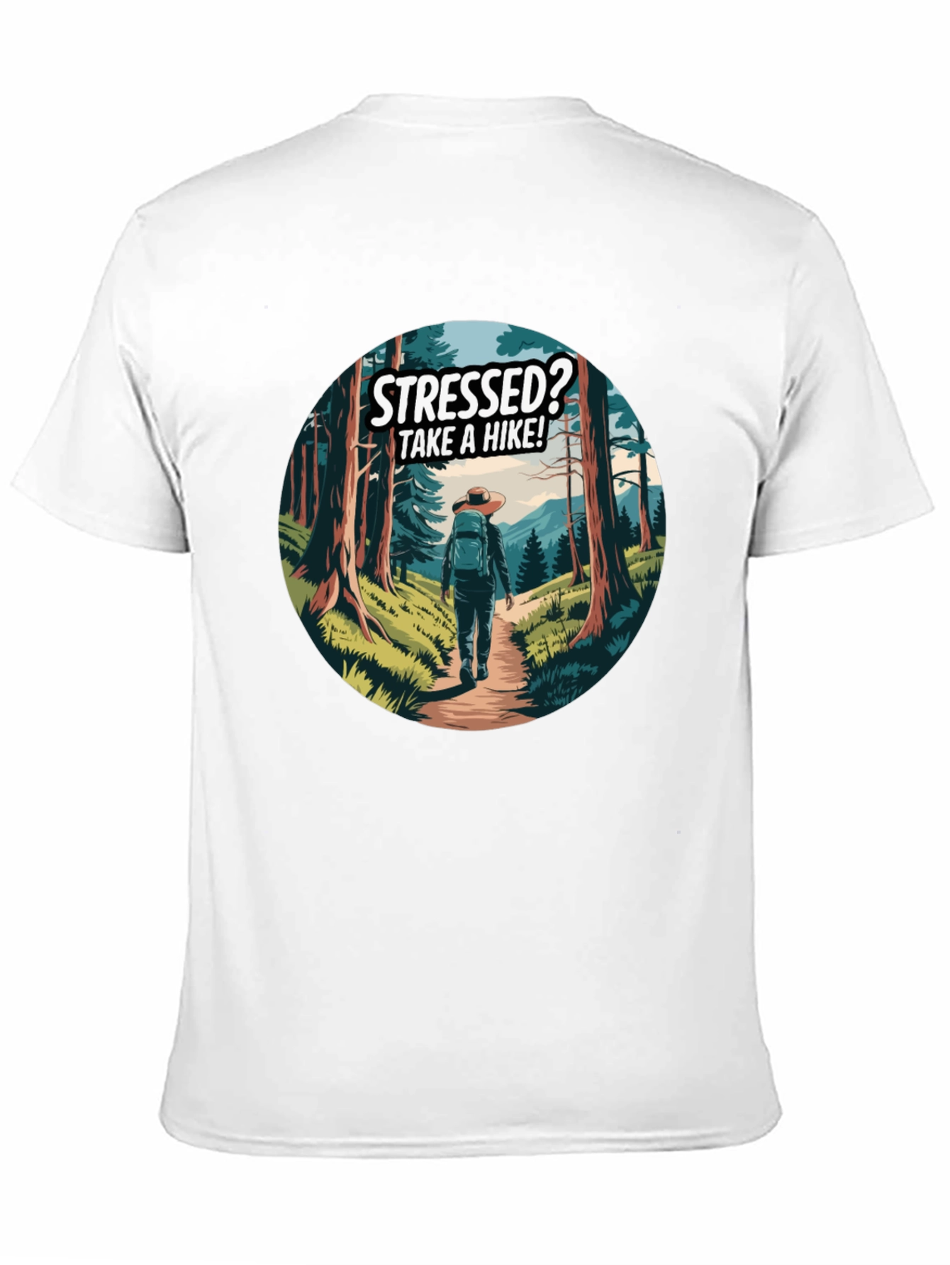Stressed? Take a Hike! Black Graphic Tee