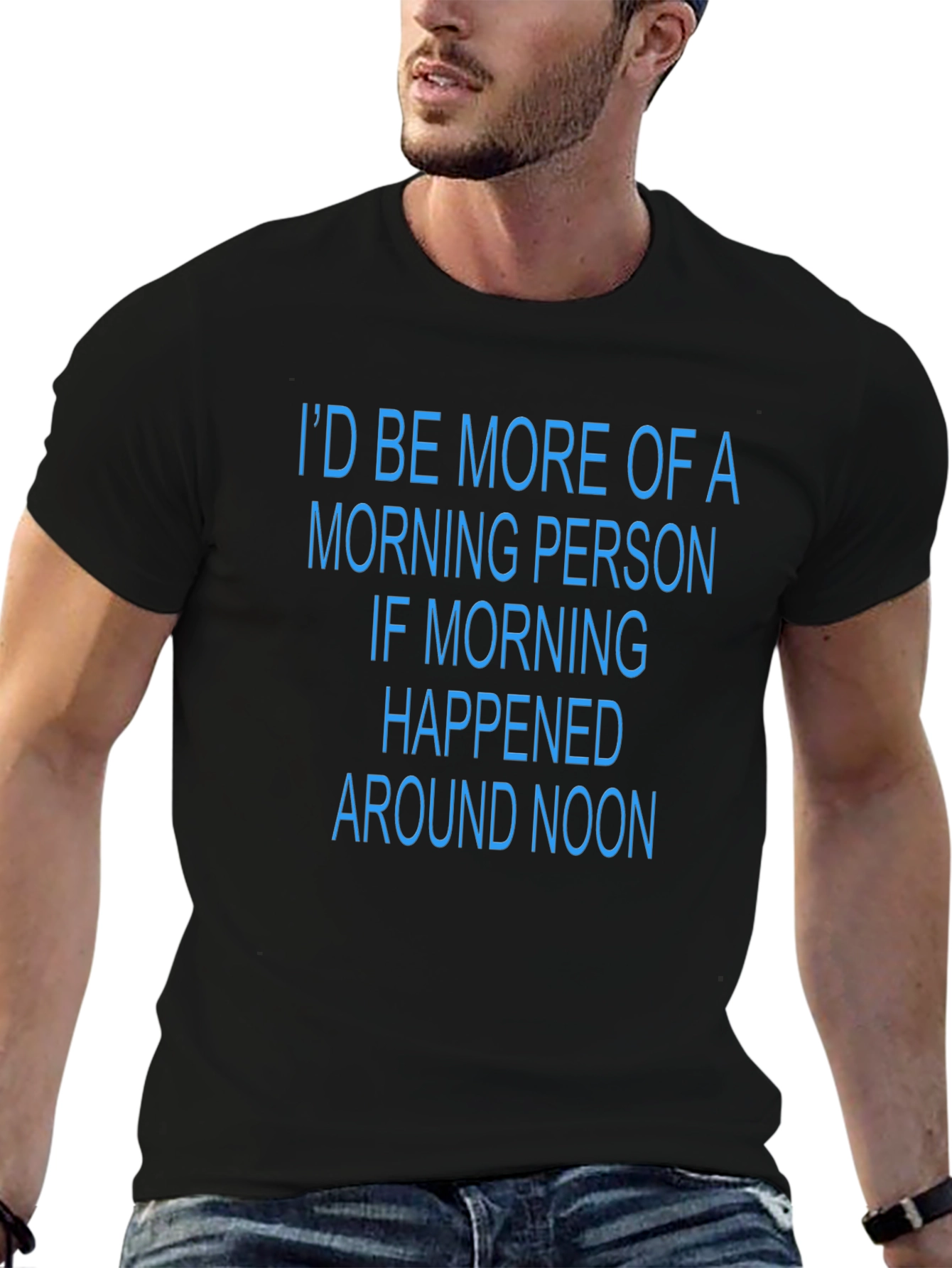 Funny Morning Person T-Shirt - Black Novelty Tee