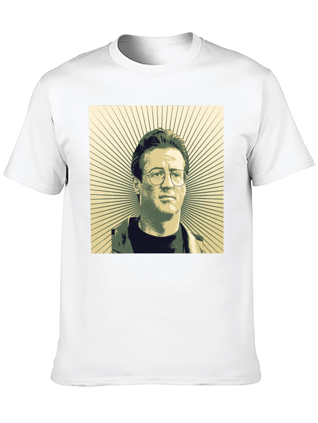 Retro Portrait Graphic Tee - Black Cotton Shirt