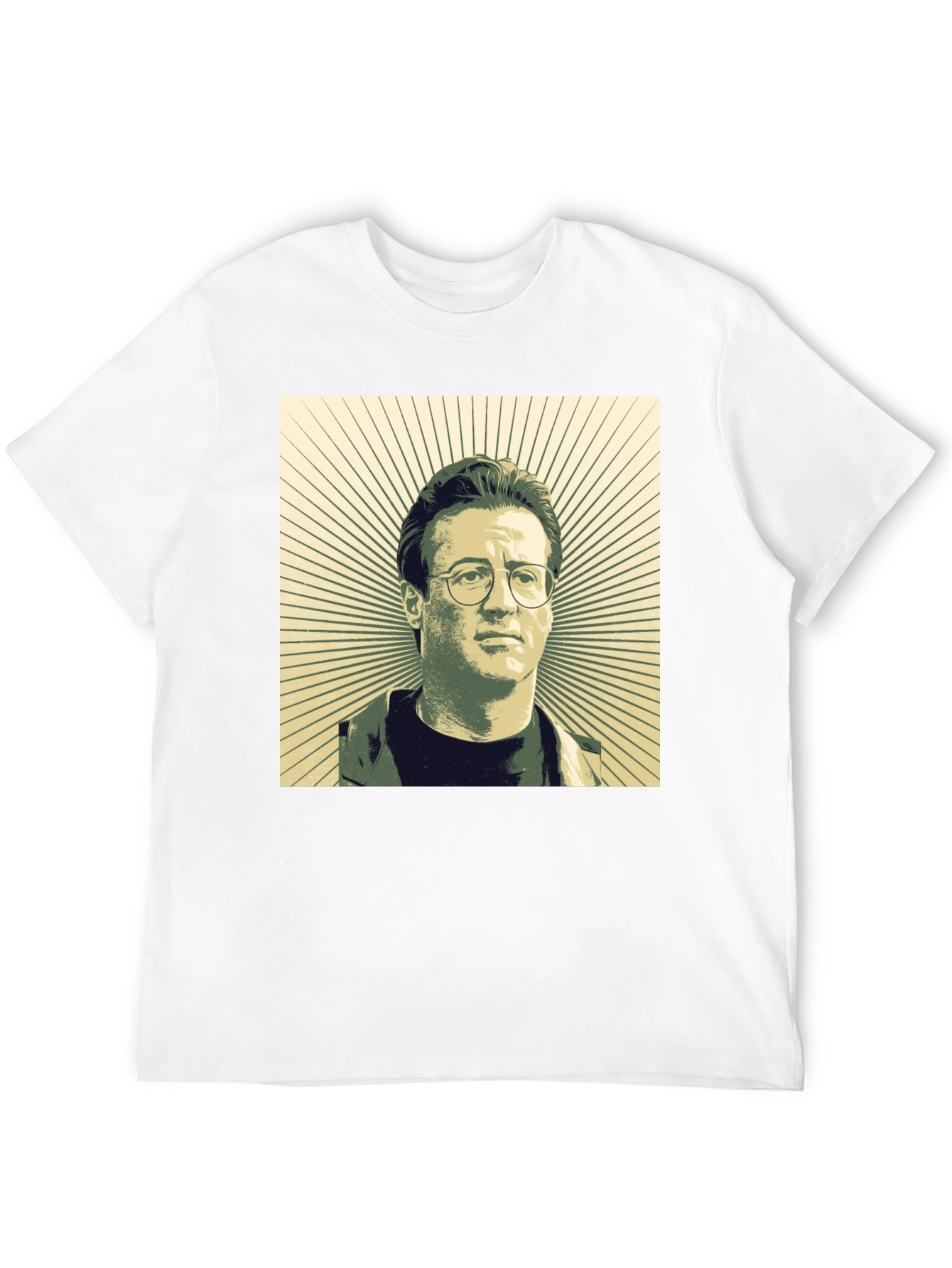 Retro Portrait Graphic Tee - Black Cotton Shirt