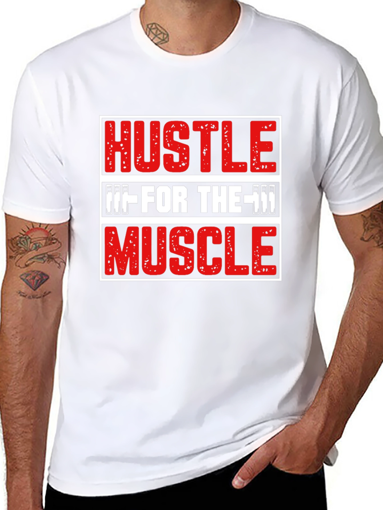 Hustle For The Muscle Graphic Tee - Black