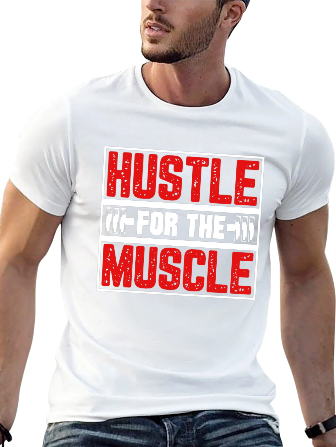 Hustle For The Muscle Graphic Tee - Black