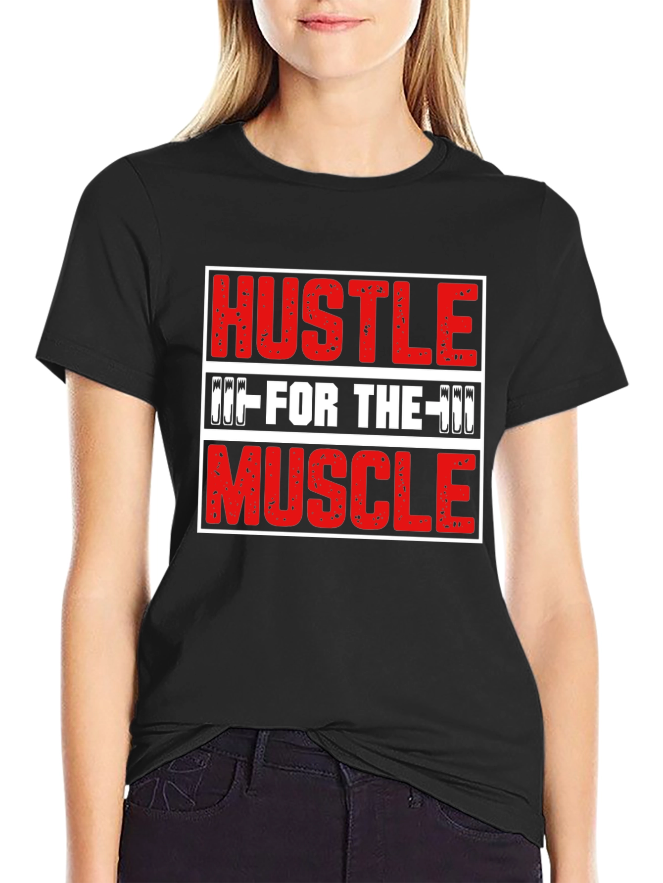 Hustle For The Muscle Graphic Tee - Black