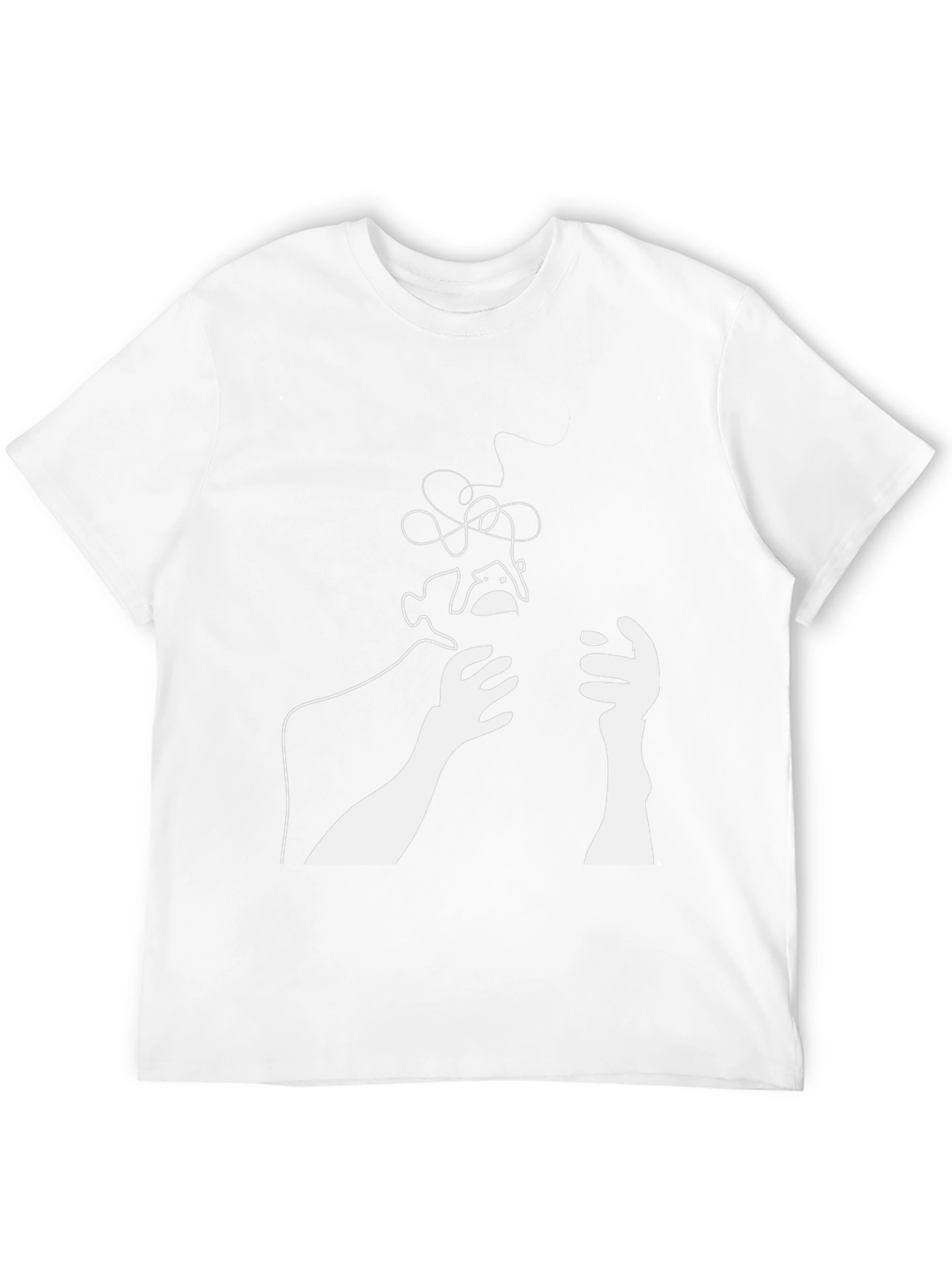 Abstract Line Art Graphic T-Shirt - Black