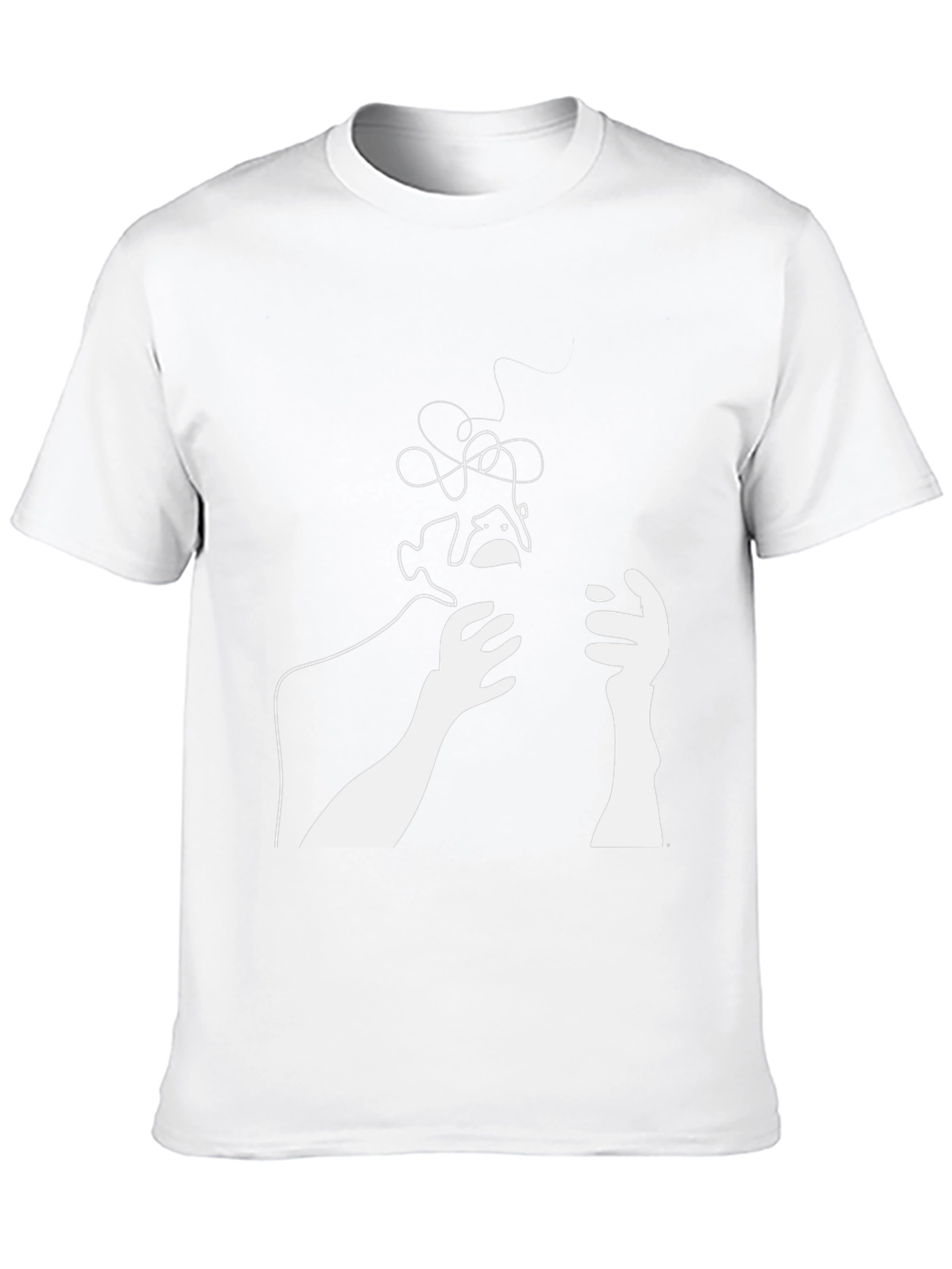 Abstract Line Art Graphic T-Shirt - Black