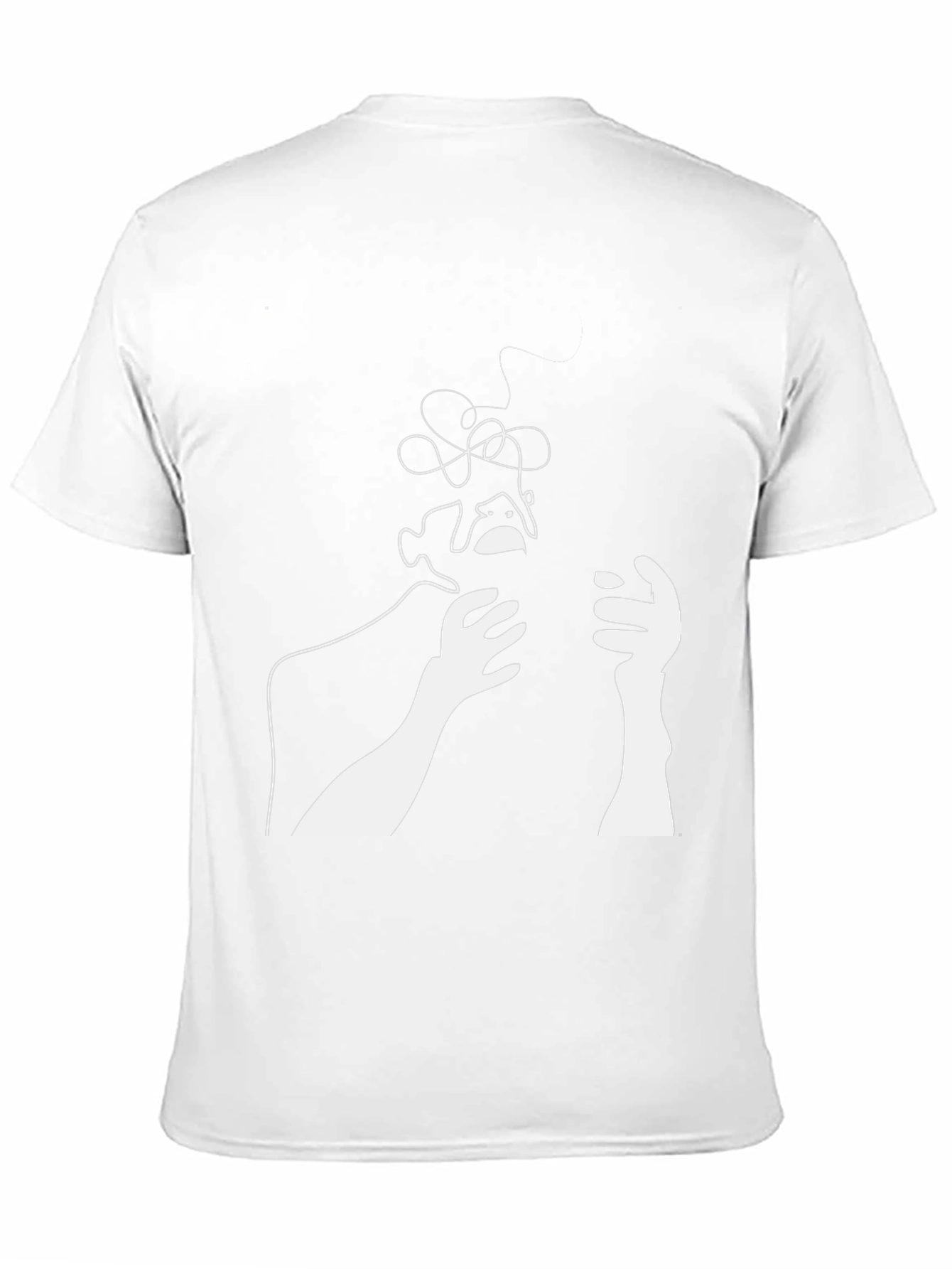 Abstract Line Art Graphic T-Shirt - Black