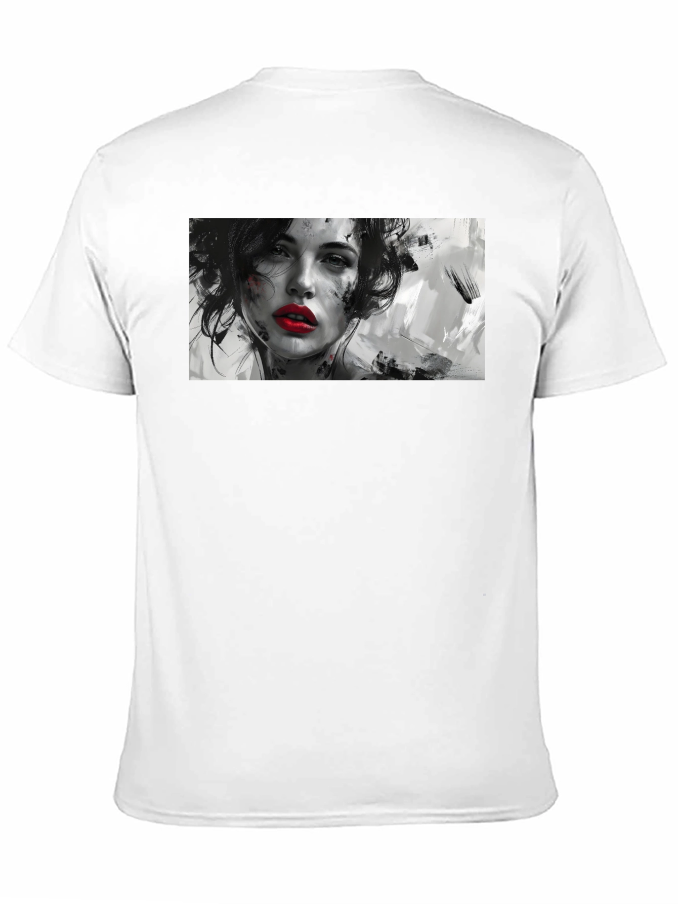 Artistic Woman Graphic Black T-Shirt