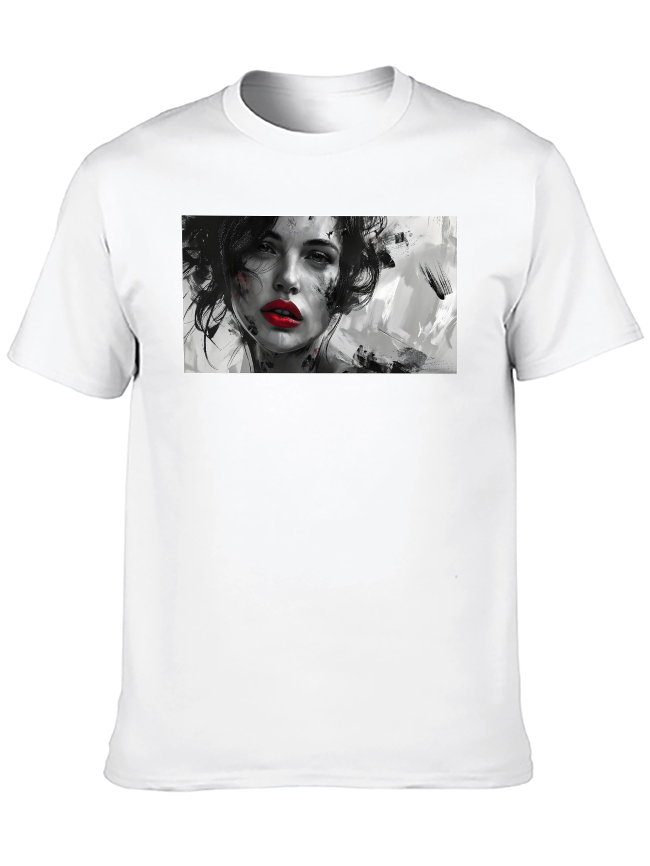 Artistic Woman Graphic Black T-Shirt