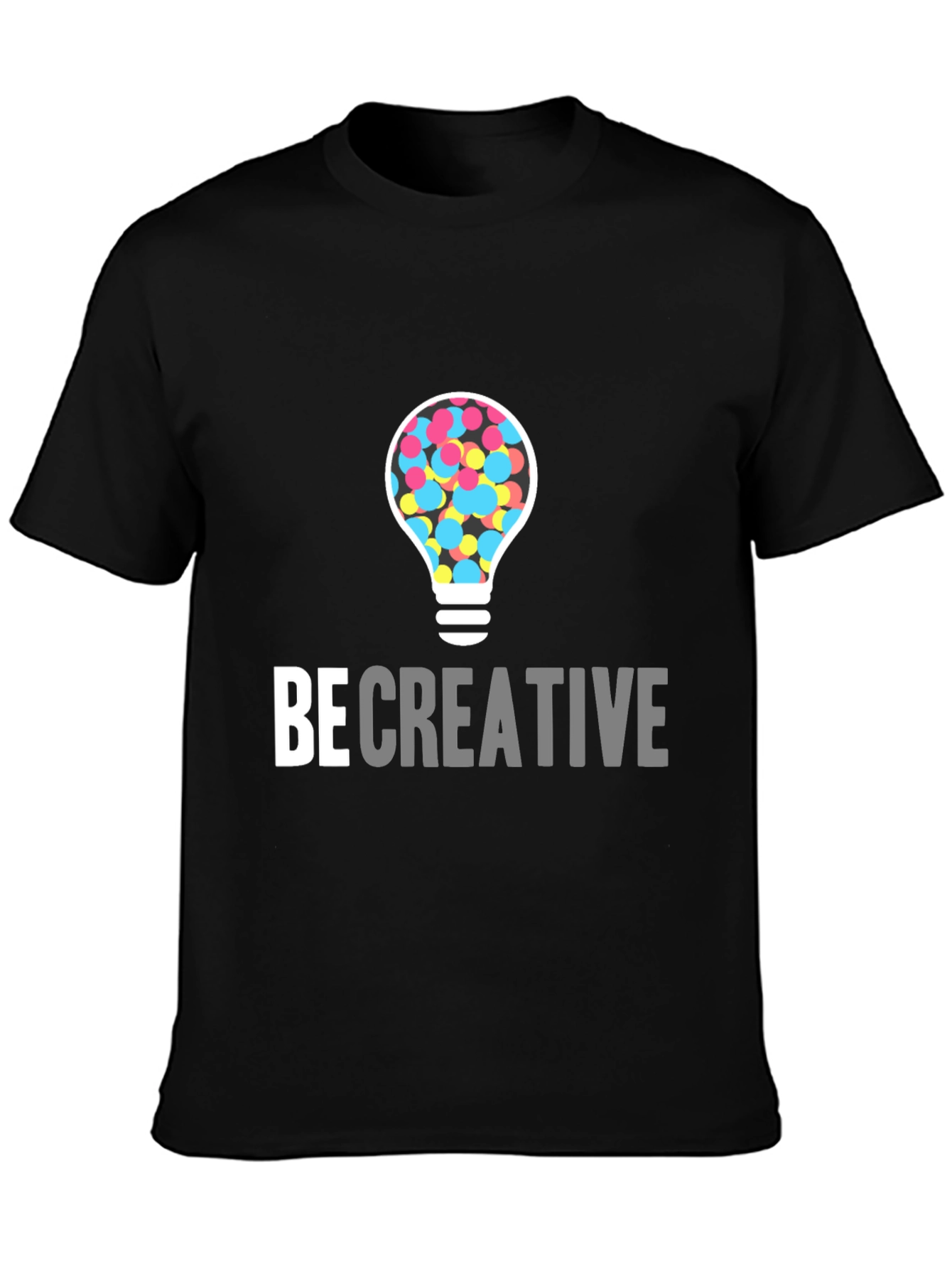 Be Creative Light Bulb Graphic Tee - Black