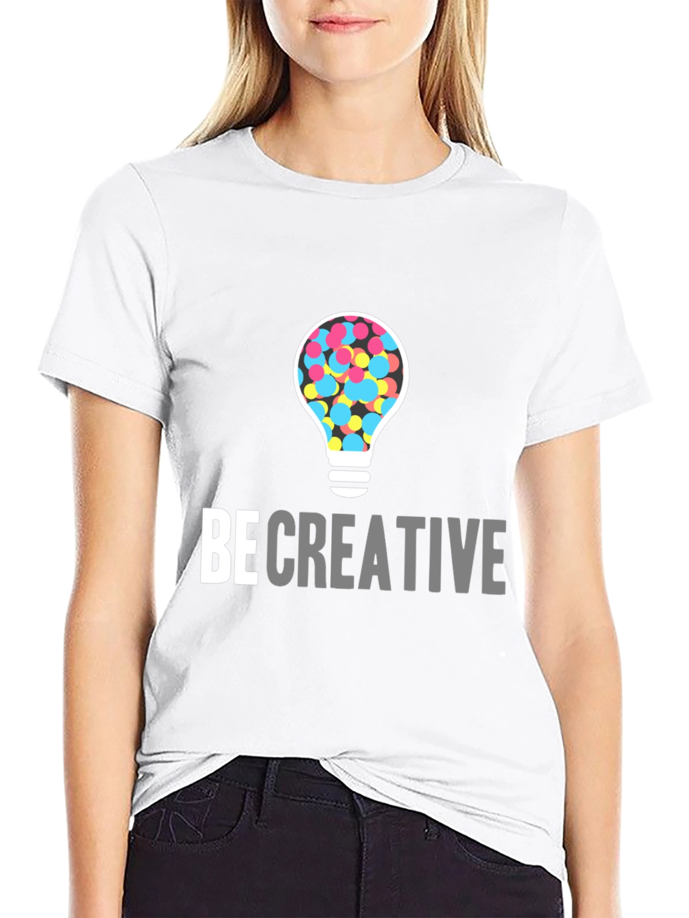 Be Creative Light Bulb Graphic Tee - Black