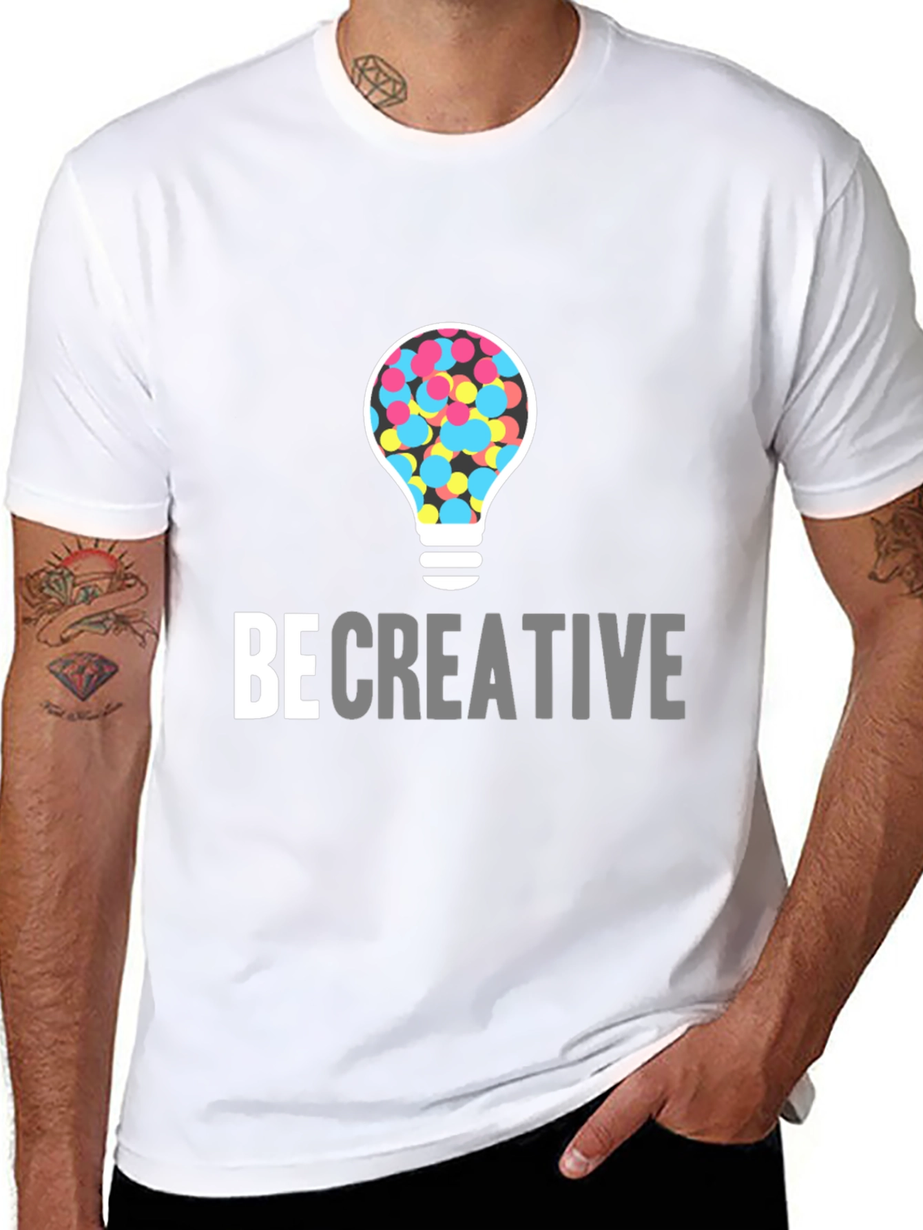 Be Creative Light Bulb Graphic Tee - Black