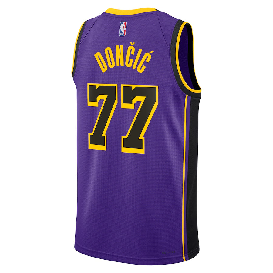 Los Angeles Lakers Jordan Brand Statement Edition Swingman Jersey - Purple - Luka Don??i??