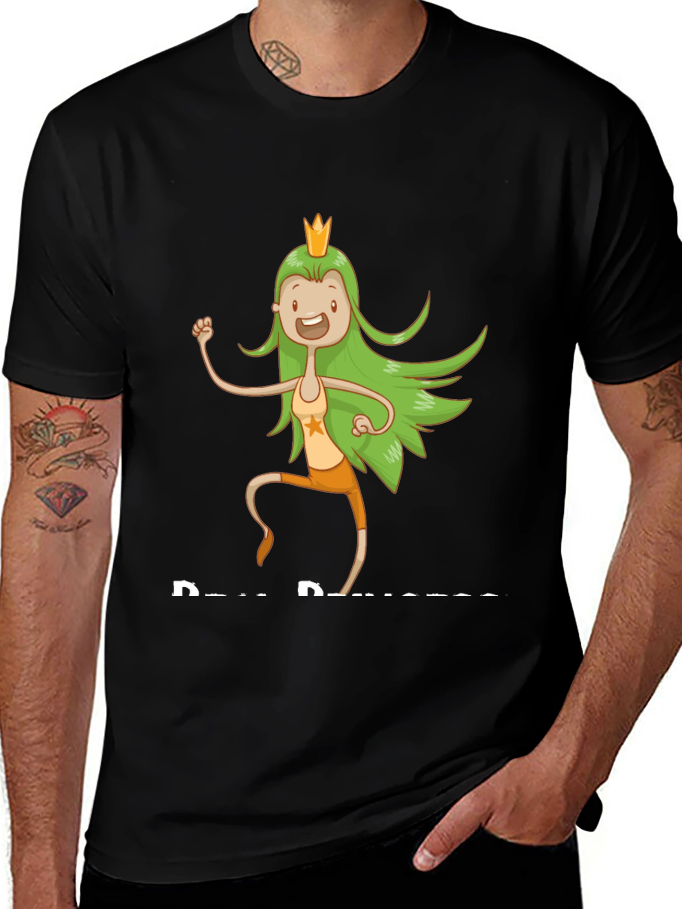 Cartoon Princess T-Shirt - Black