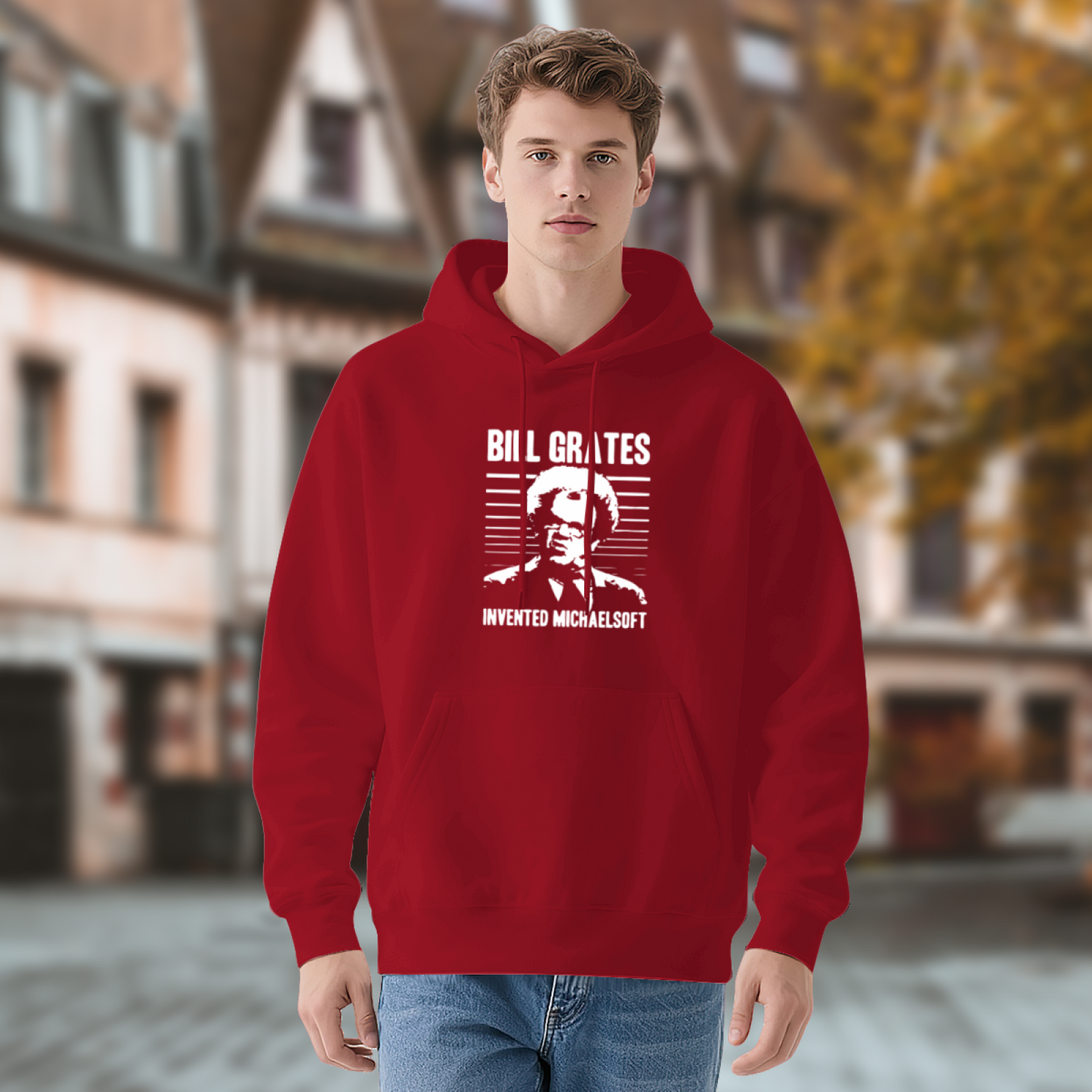 Bill Gates Michaelsoft Meme Red Hoodie