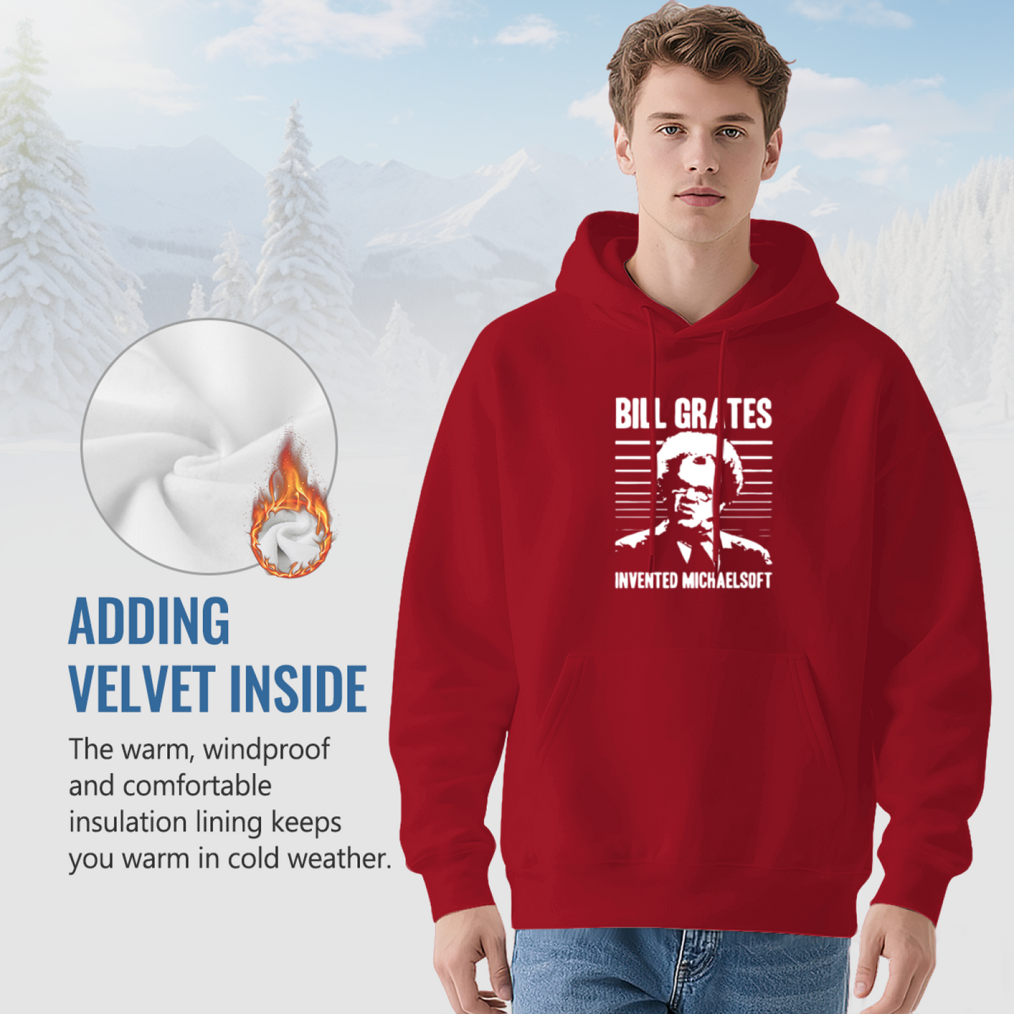Bill Gates Michaelsoft Meme Red Hoodie