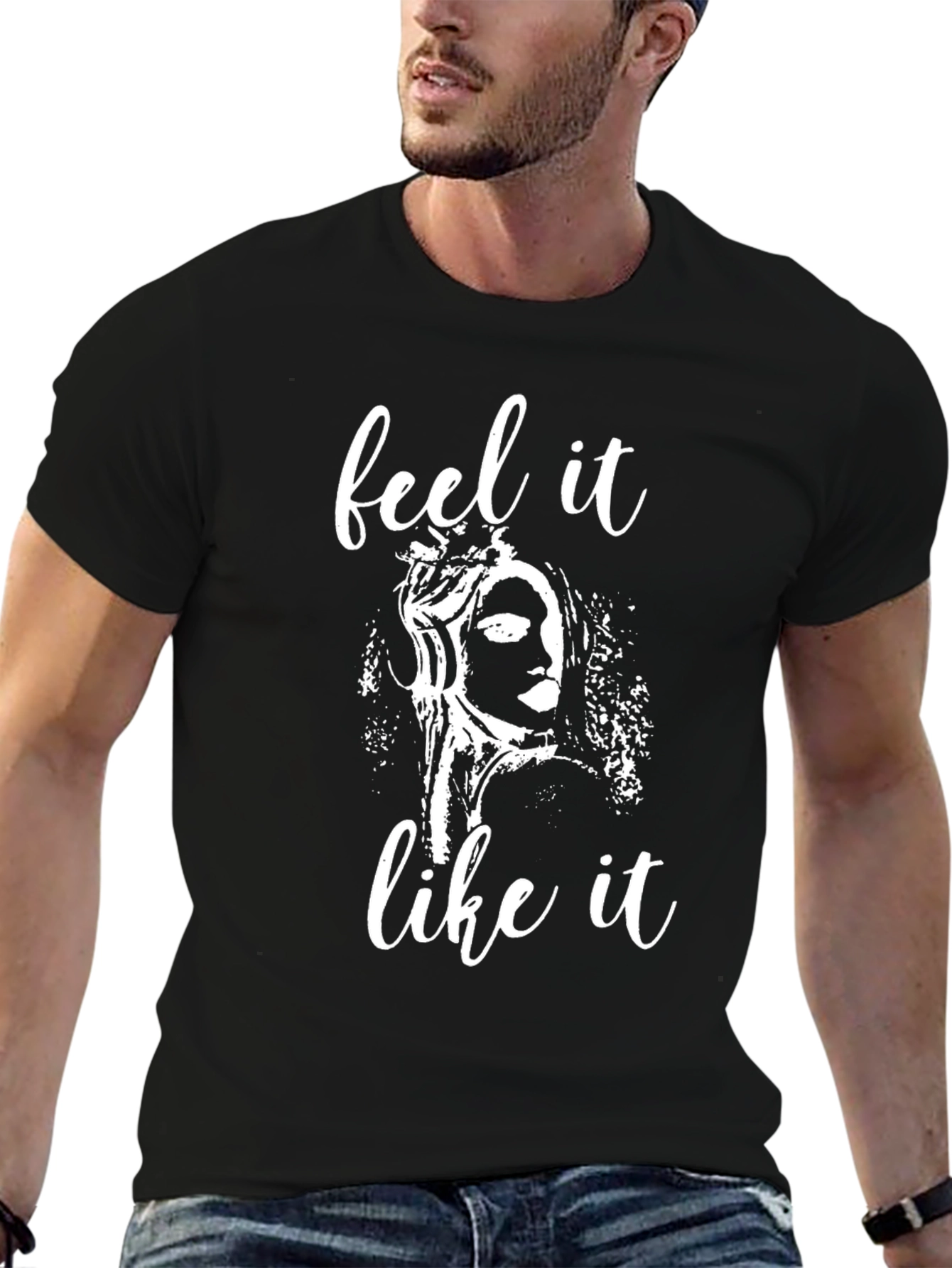 Feel It Like It Black Graphic Tee