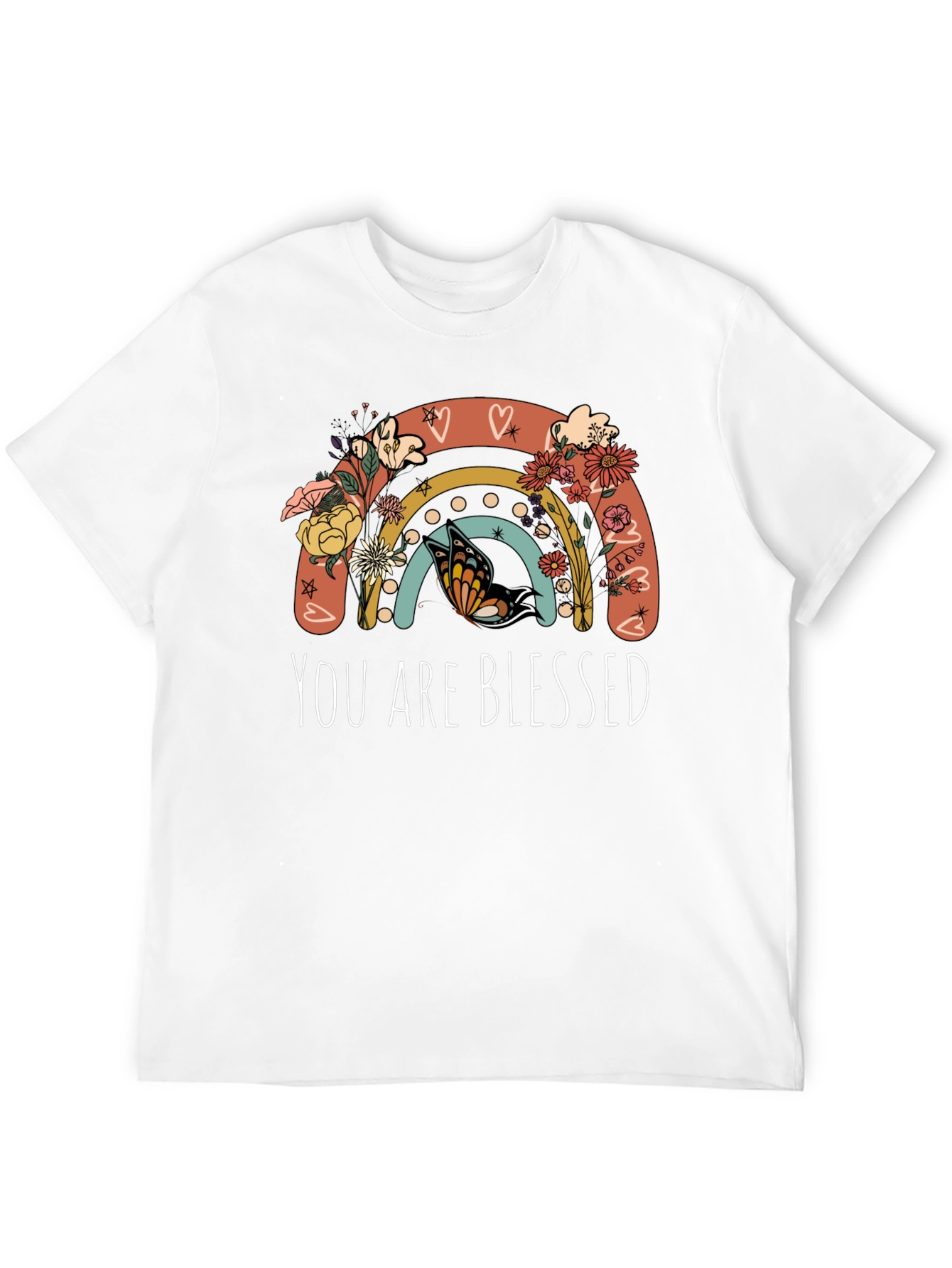 You Are Blessed Rainbow Butterfly Graphic Tee