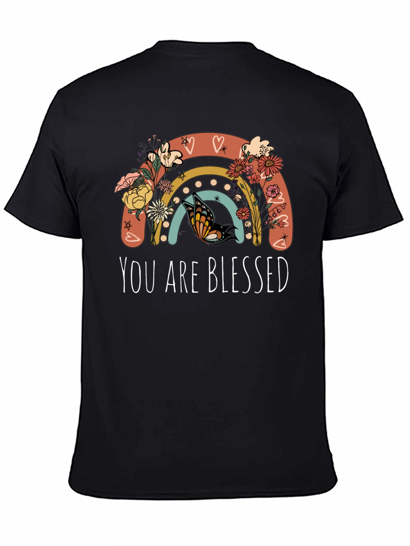 You Are Blessed Rainbow Butterfly Graphic Tee