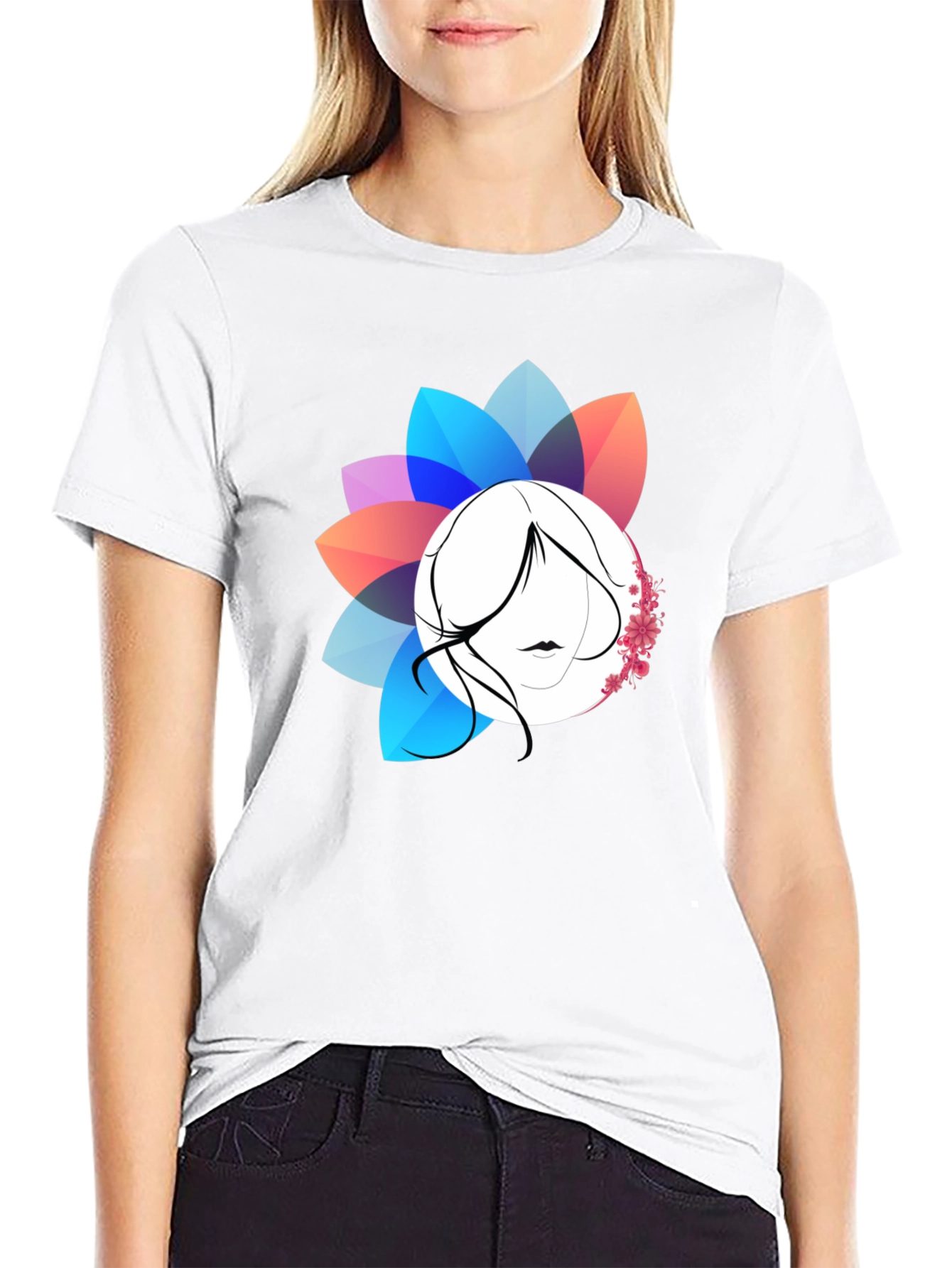 Floral Silhouette Graphic T-Shirt