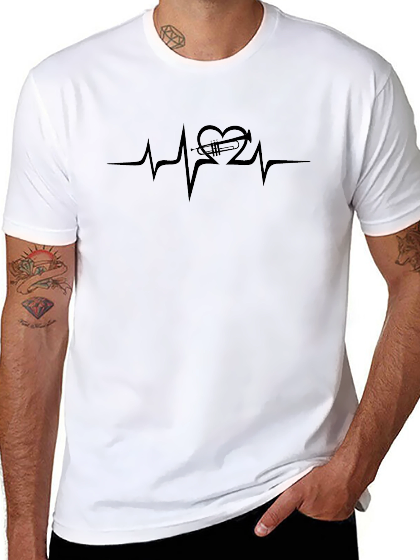 Trumpet Heartbeat Graphic T-Shirt