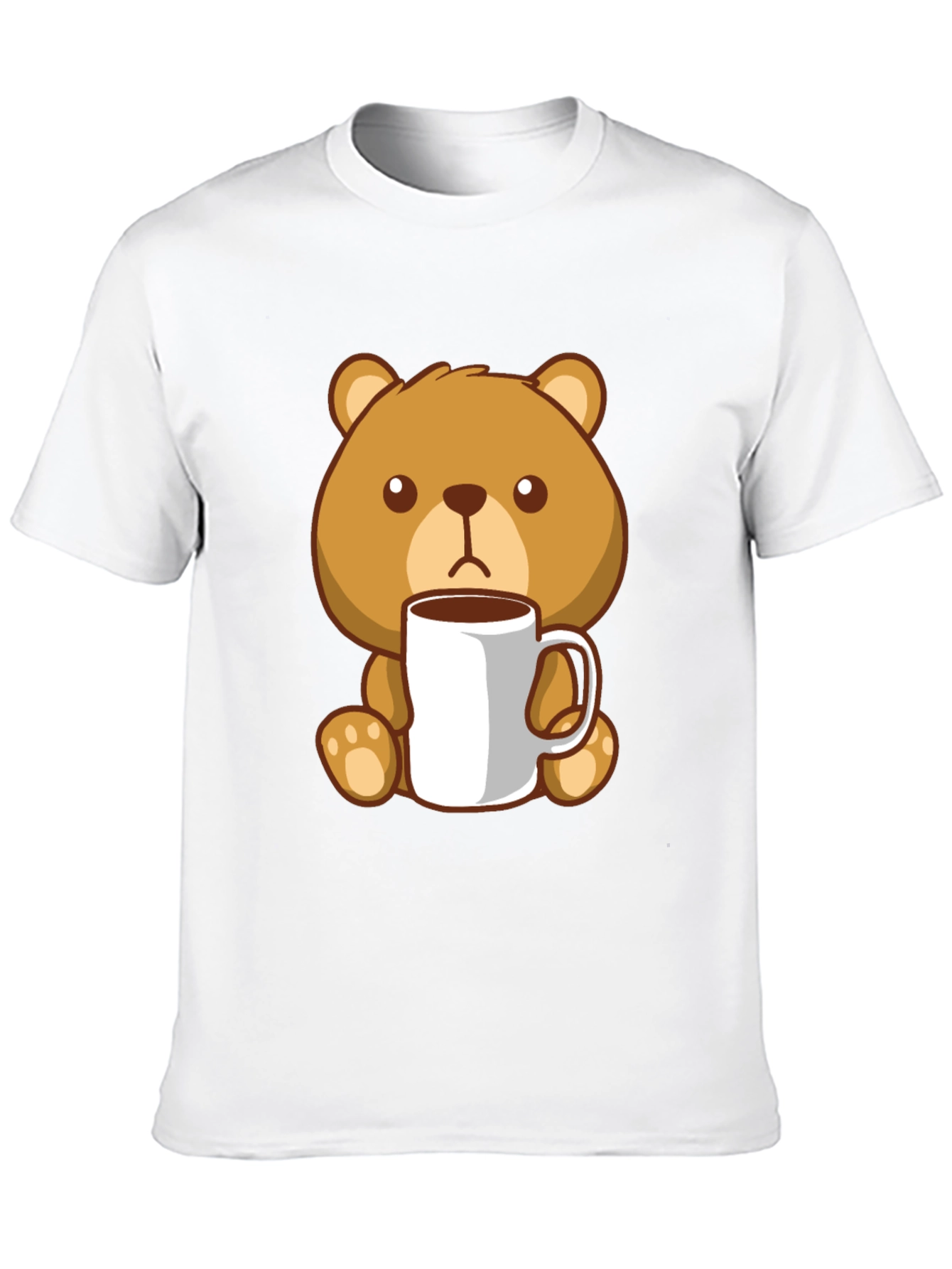 Cute Bear Coffee Lover Black T-Shirt