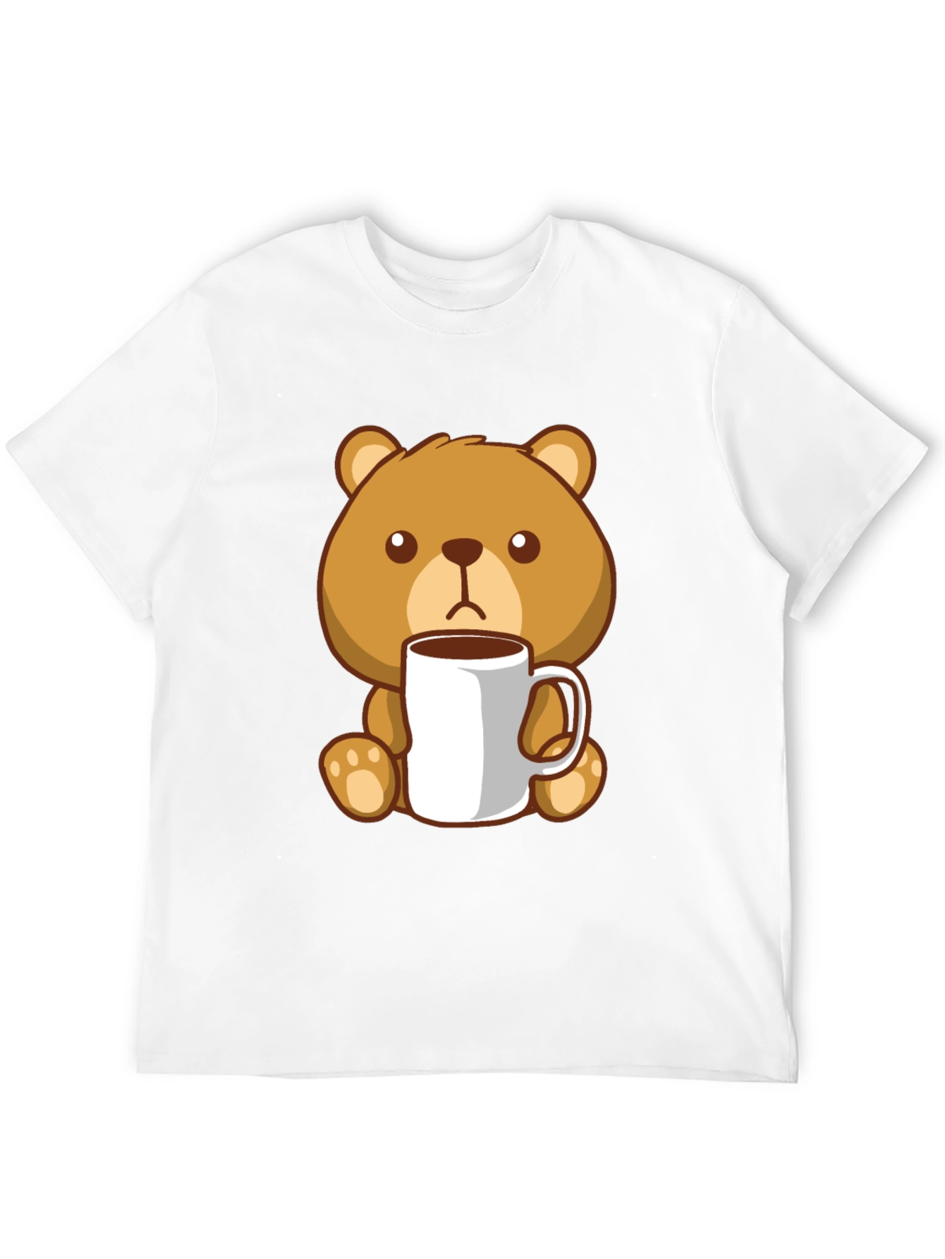 Cute Bear Coffee Lover Black T-Shirt
