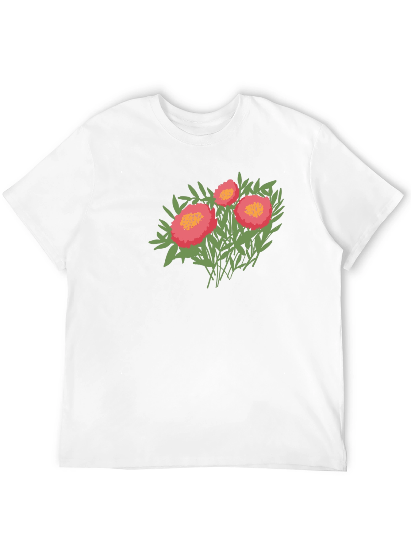 Floral Graphic Print Tee - Black Casual Shirt
