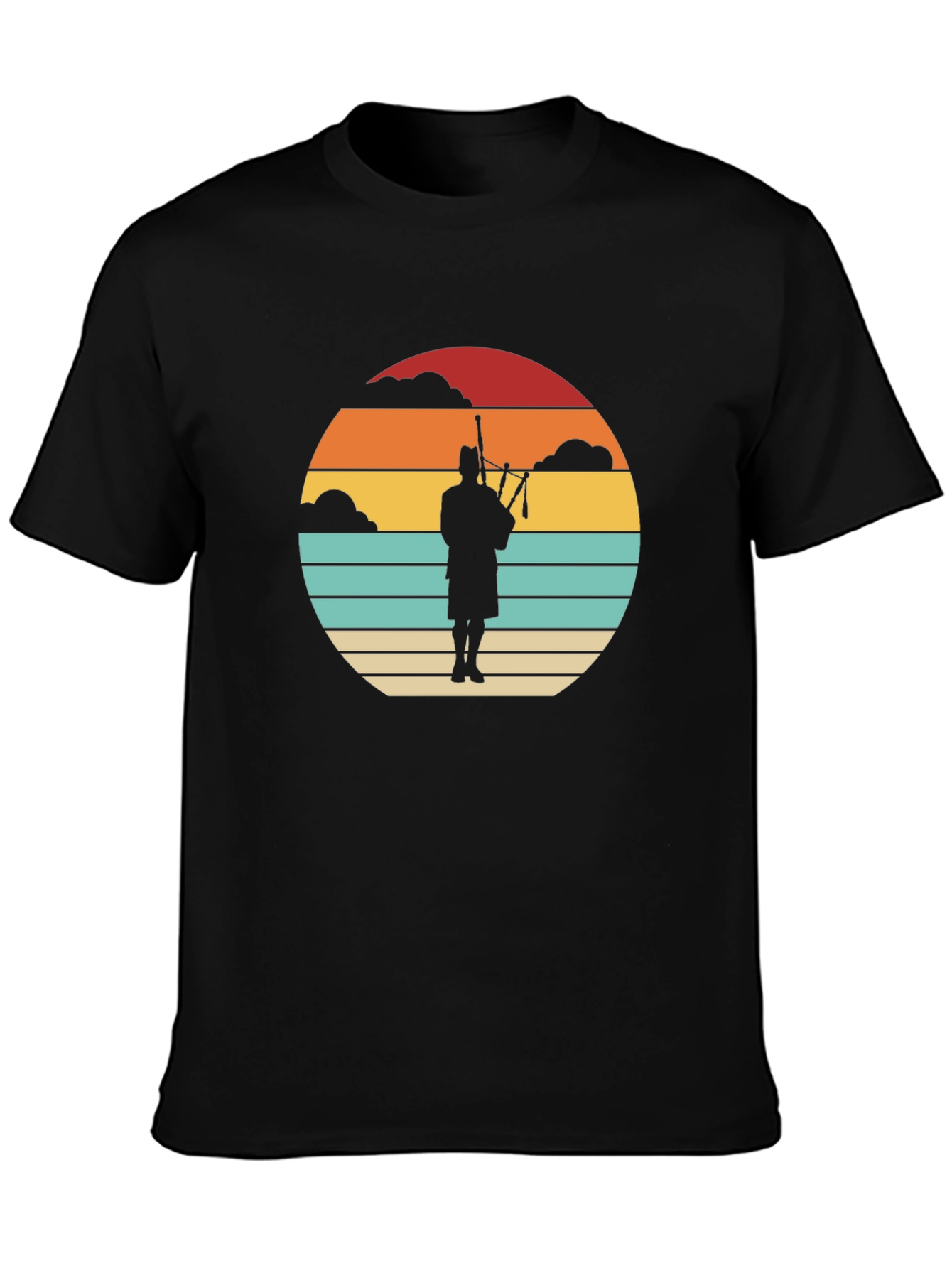 Retro Scottish Bagpiper T-Shirt