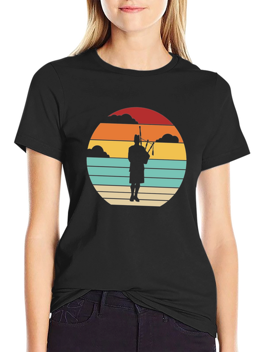 Retro Scottish Bagpiper T-Shirt
