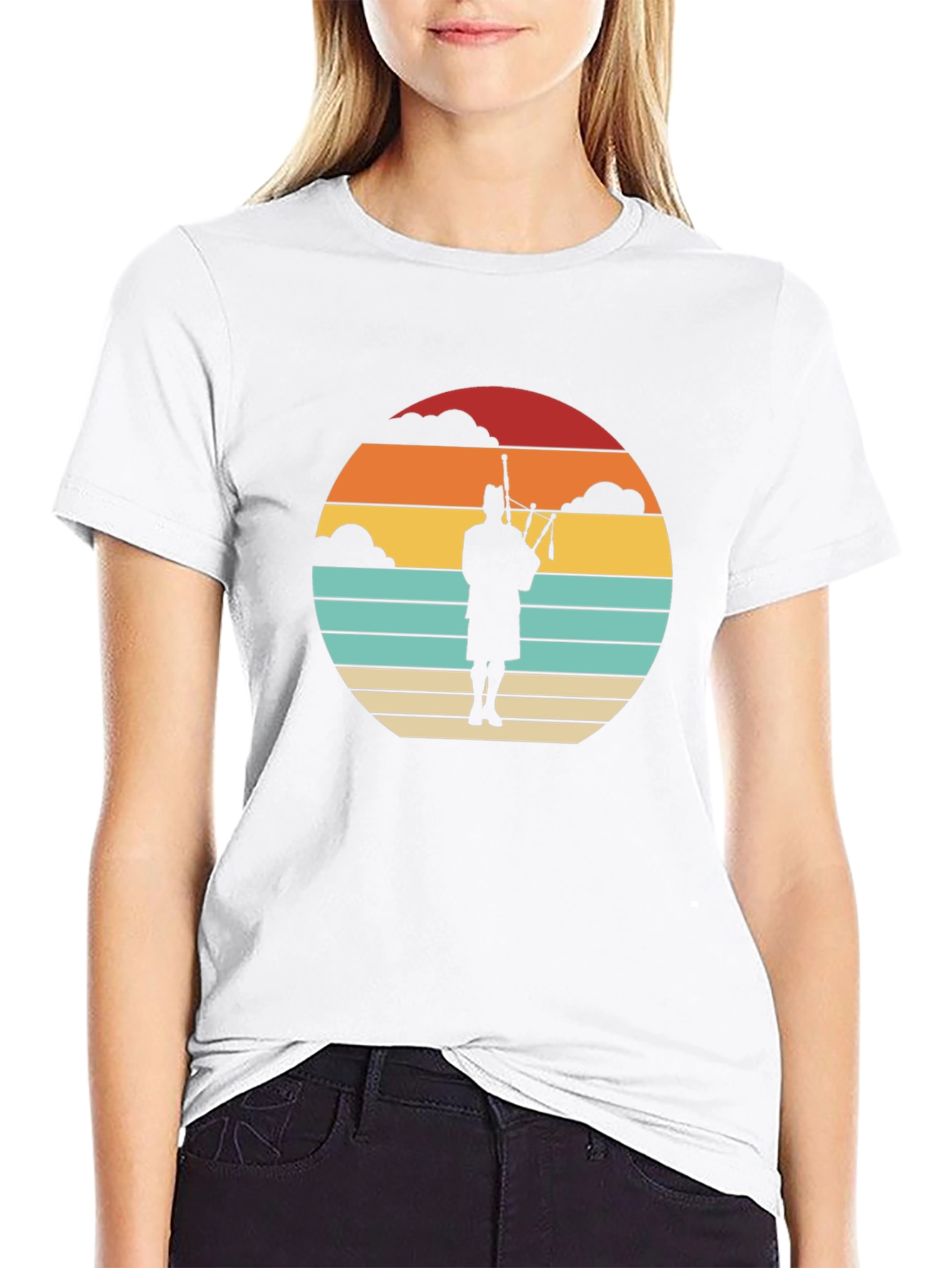 Retro Scottish Bagpiper T-Shirt