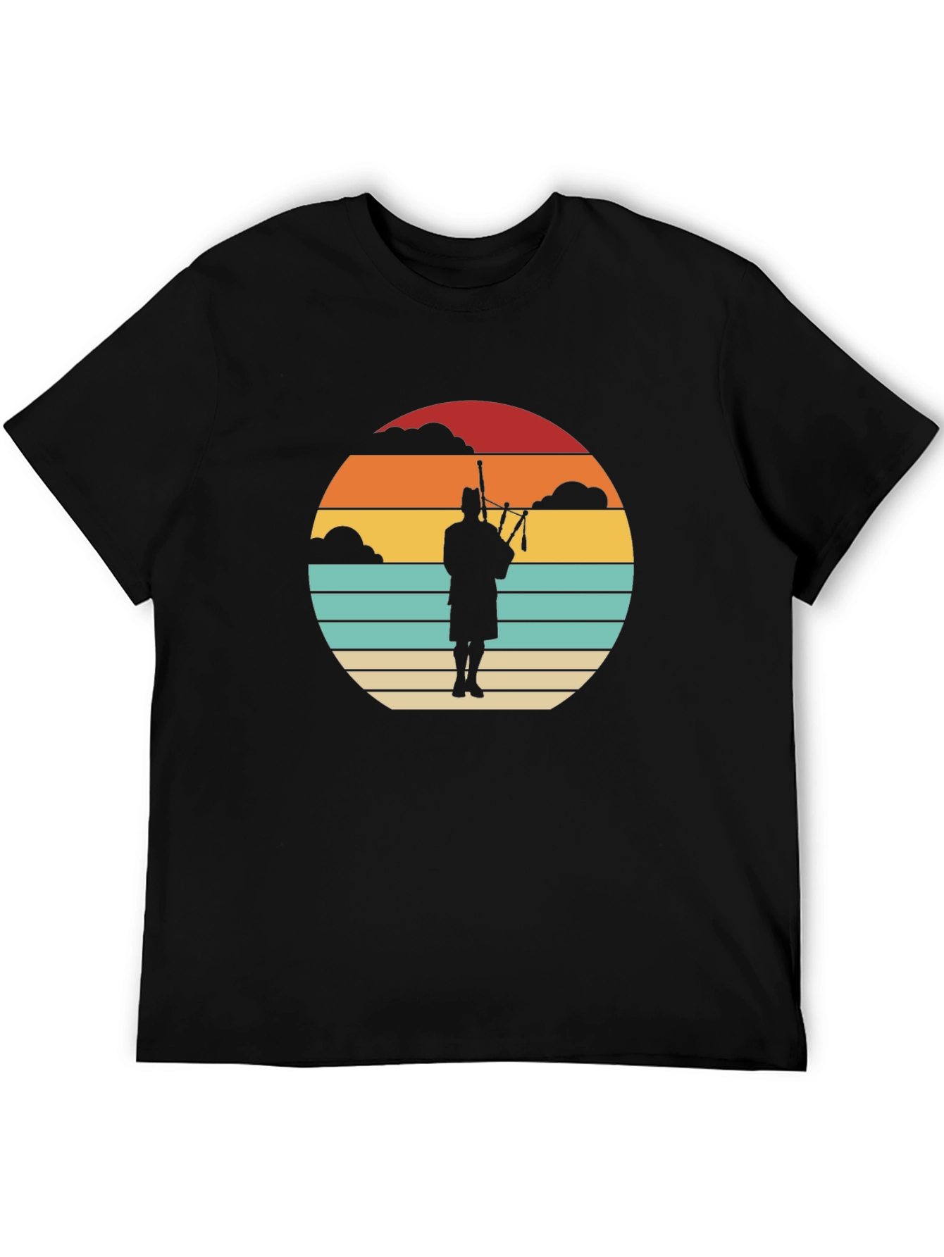 Retro Scottish Bagpiper T-Shirt