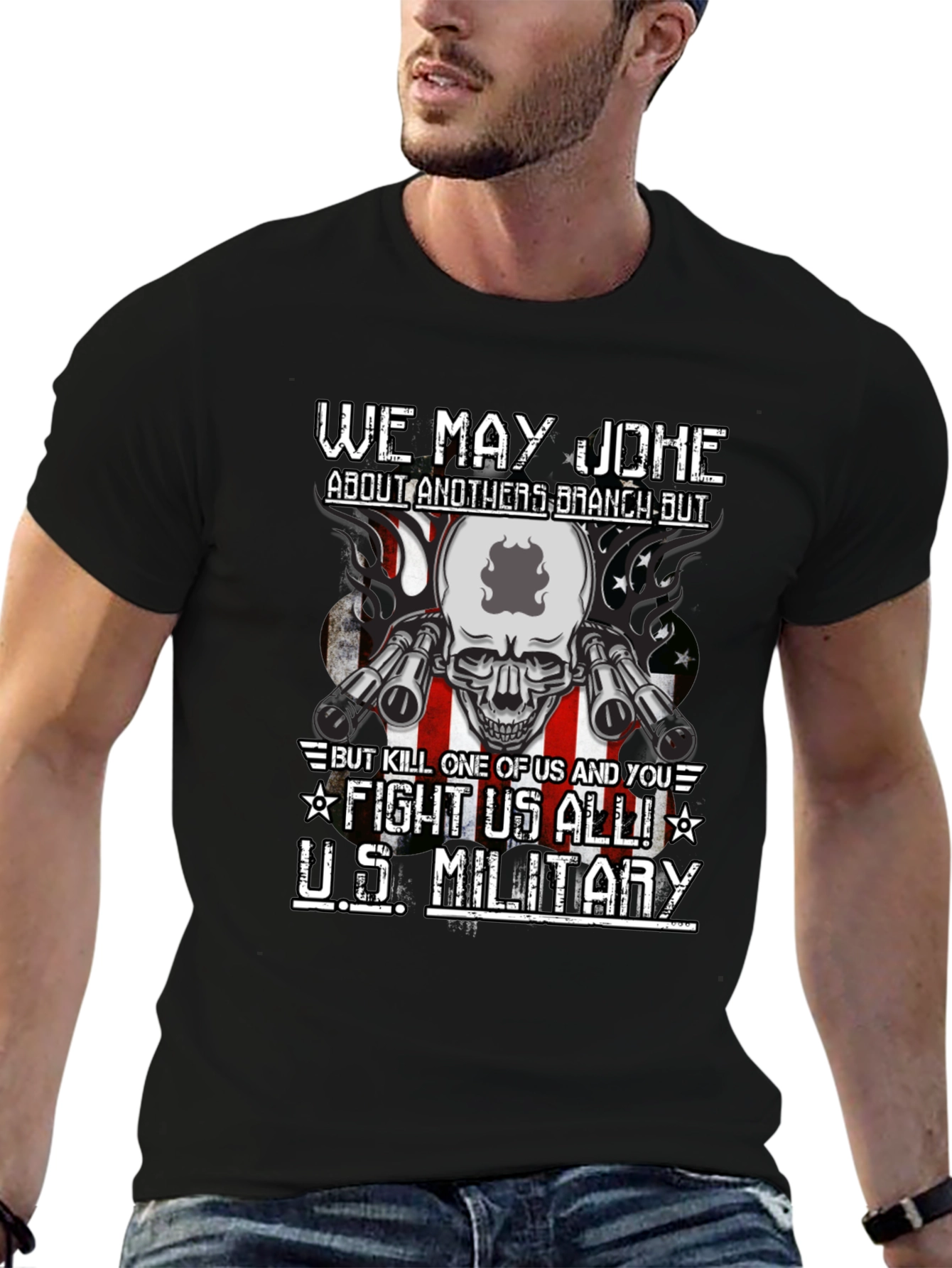 U.S. Military We May Joke T-Shirt