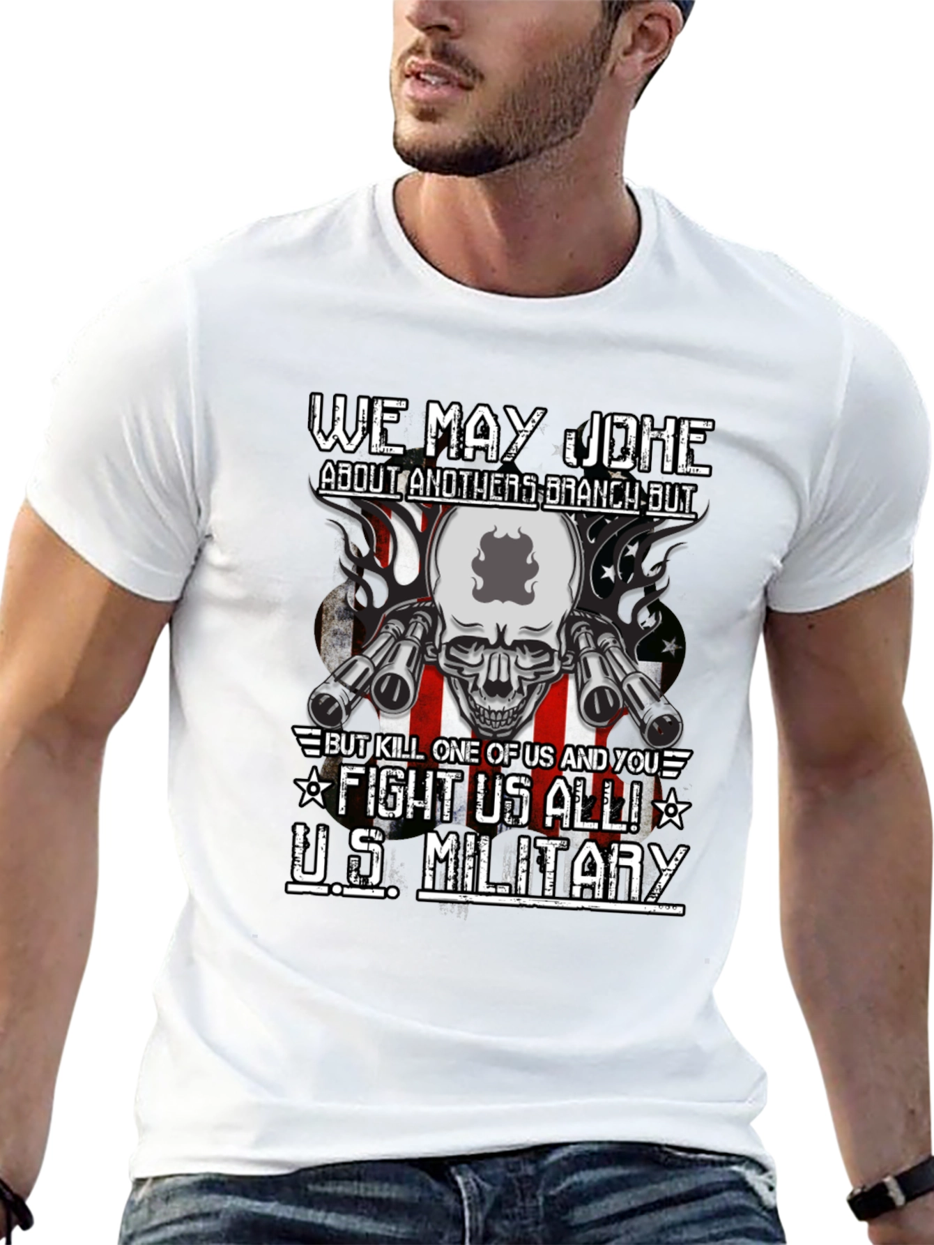 U.S. Military We May Joke T-Shirt