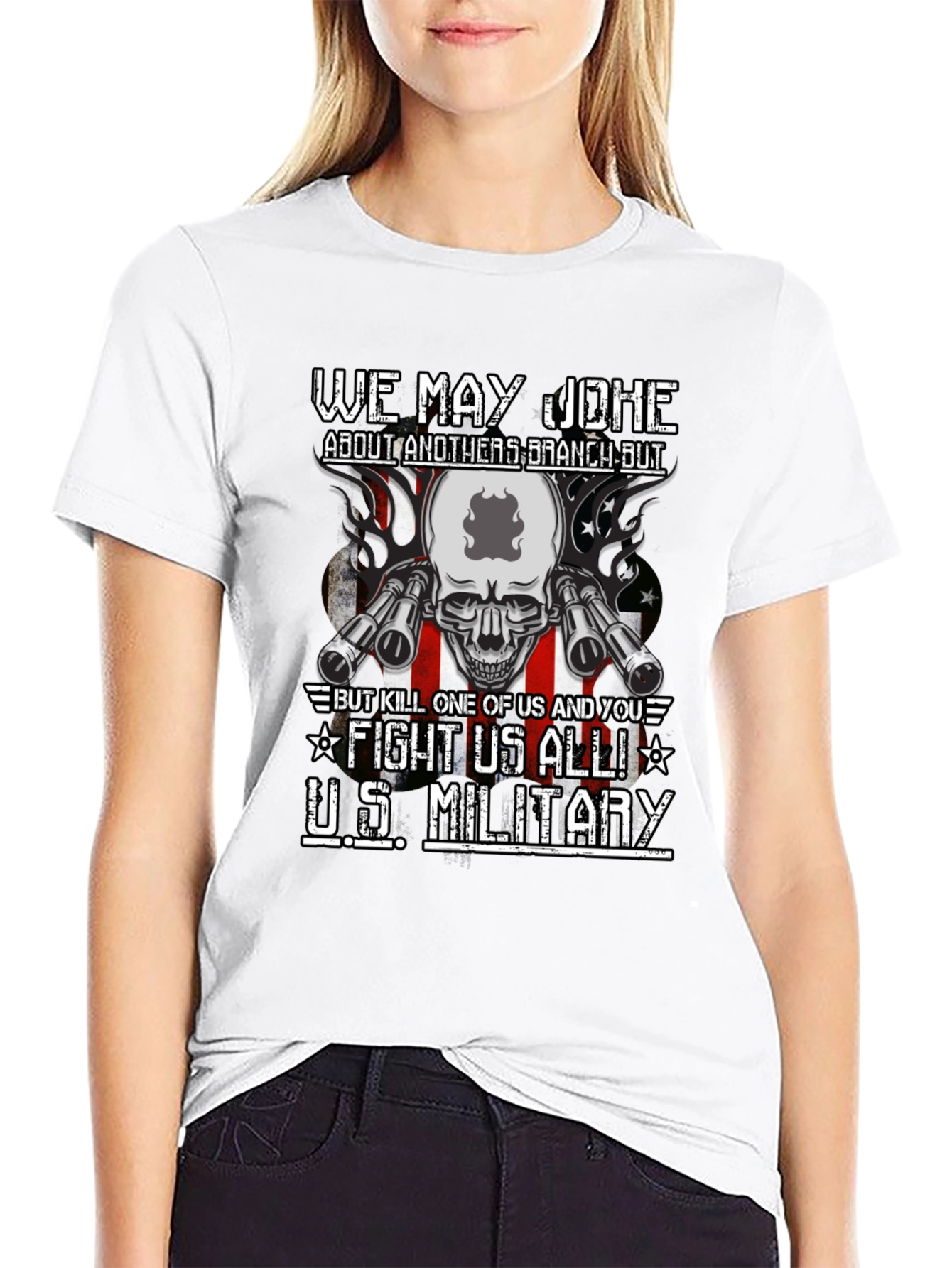 U.S. Military We May Joke T-Shirt