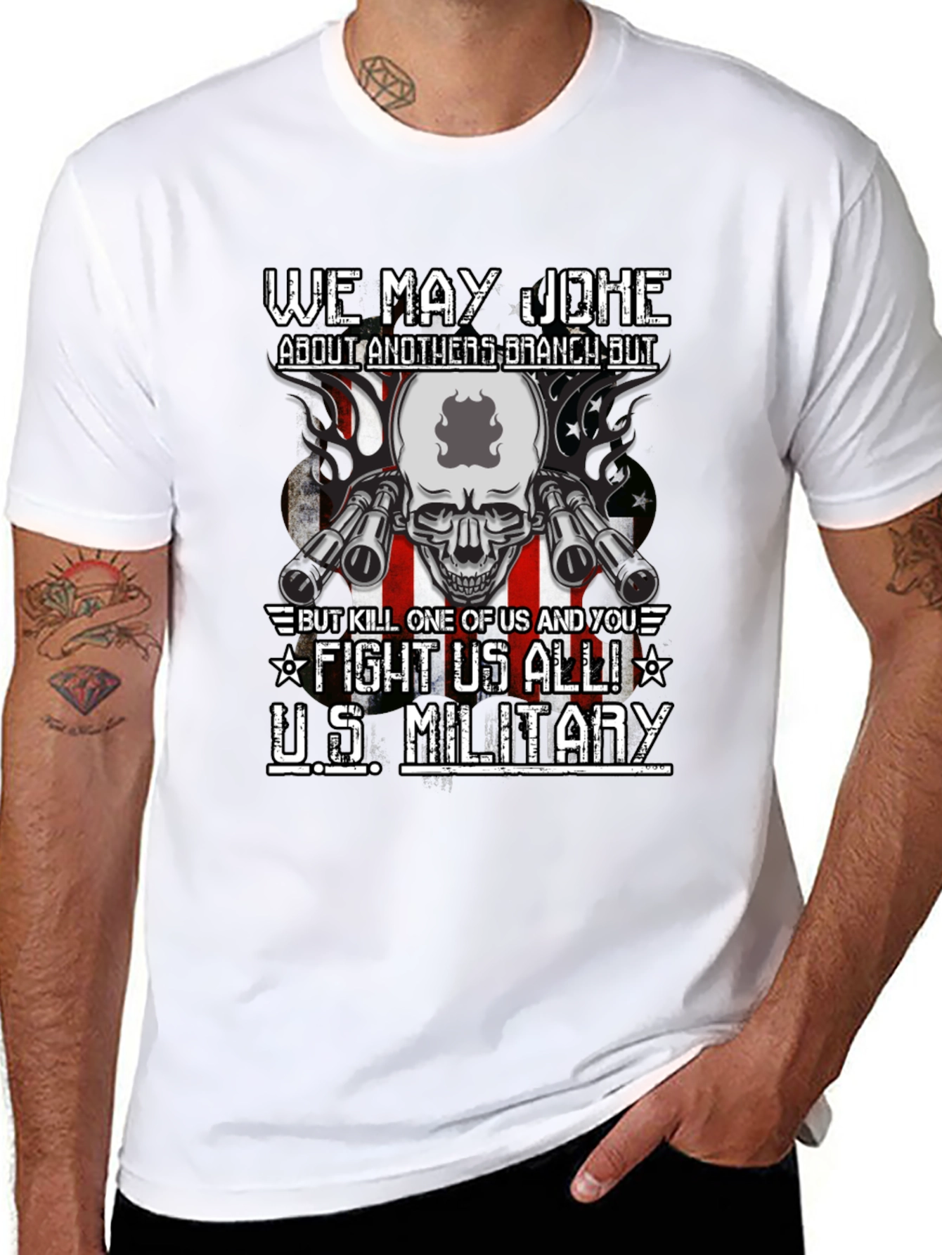 U.S. Military We May Joke T-Shirt