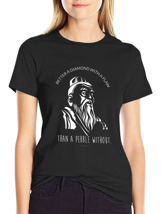 Confucius Diamond Flaw Graphic Tee - Black