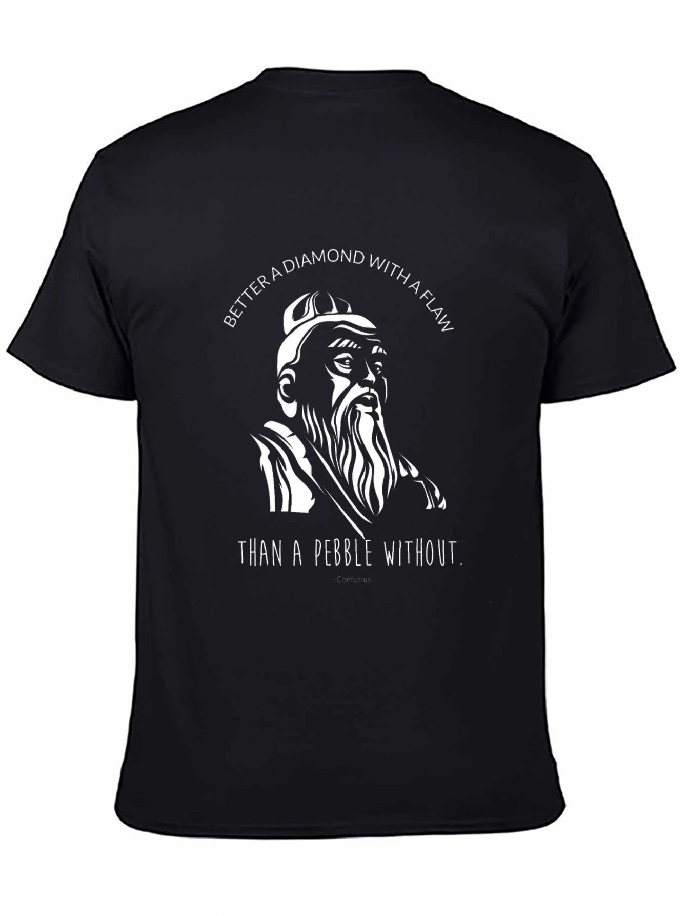 Confucius Diamond Flaw Graphic Tee - Black