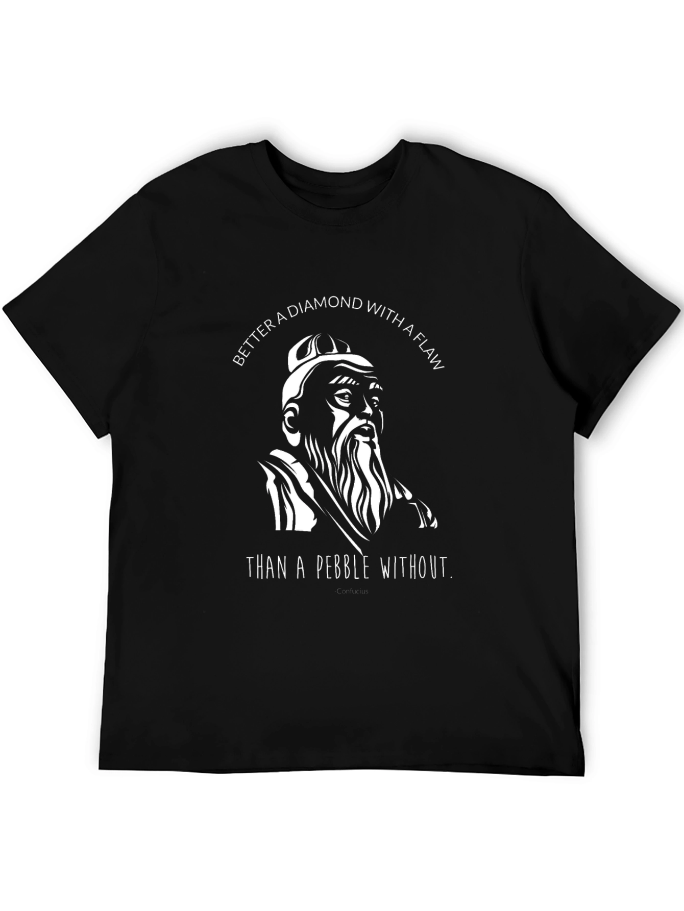 Confucius Diamond Flaw Graphic Tee - Black