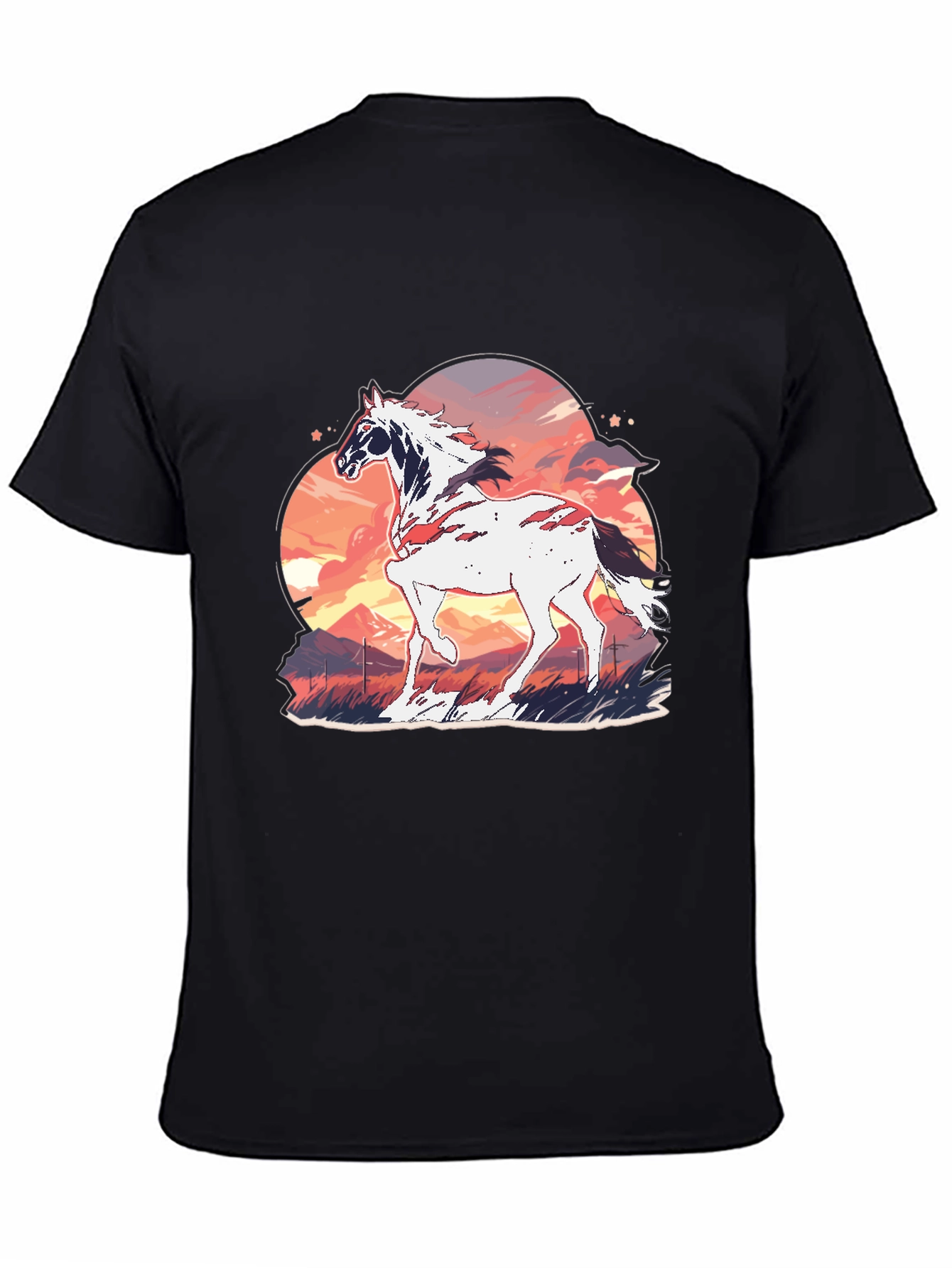 Horse Sunset Graphic Tee - Stylish Comfort