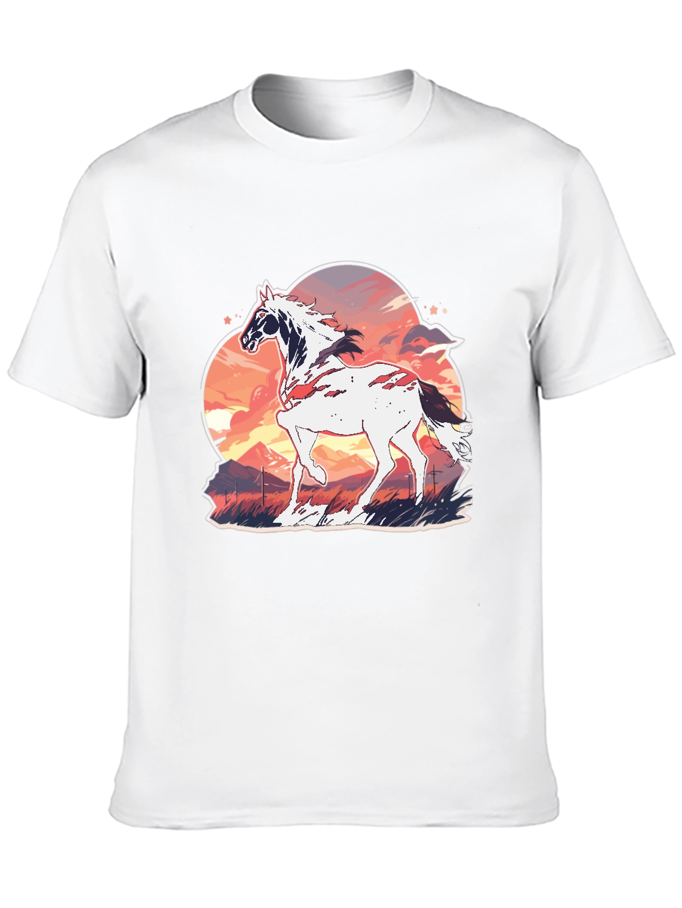 Horse Sunset Graphic Tee - Stylish Comfort