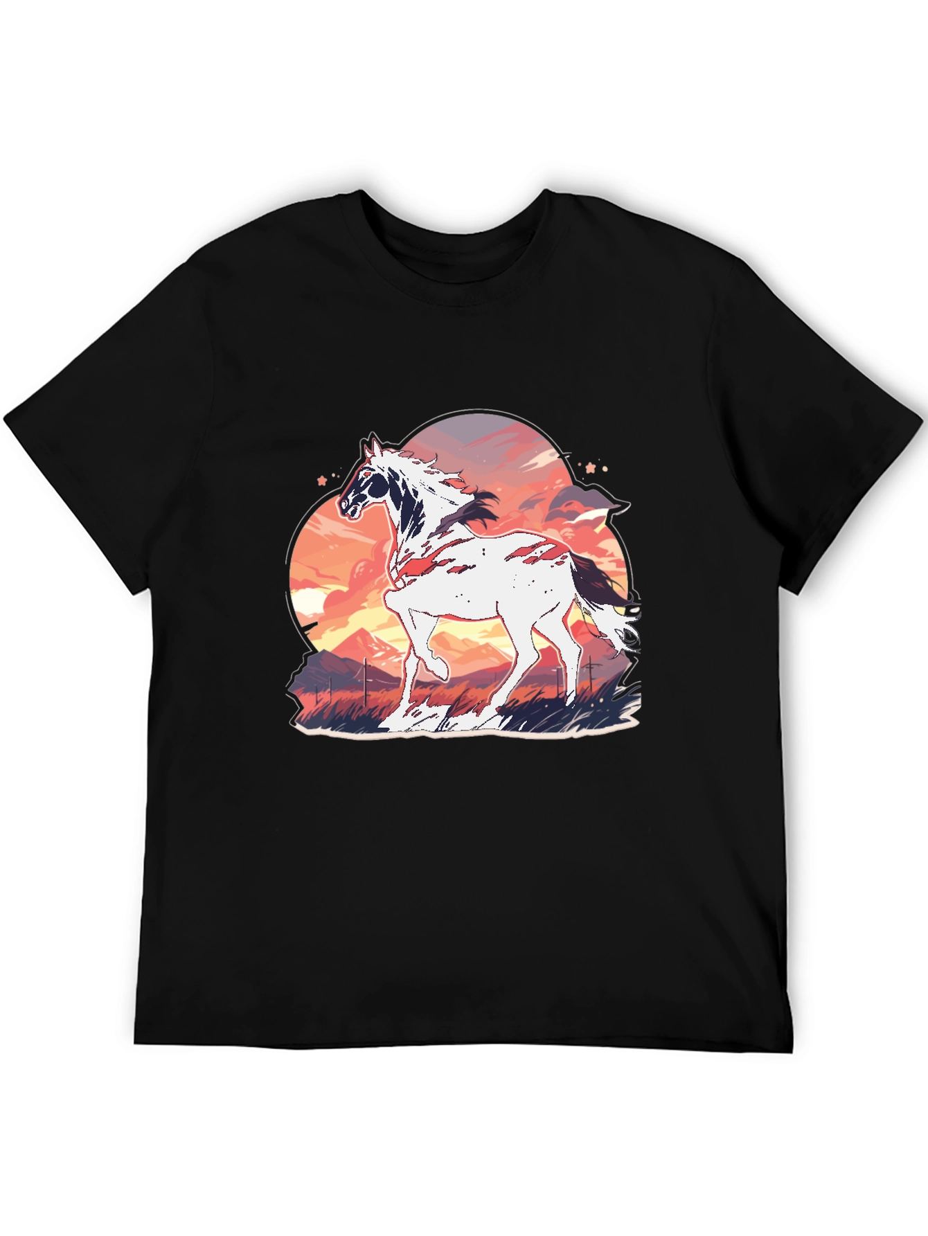 Horse Sunset Graphic Tee - Stylish Comfort