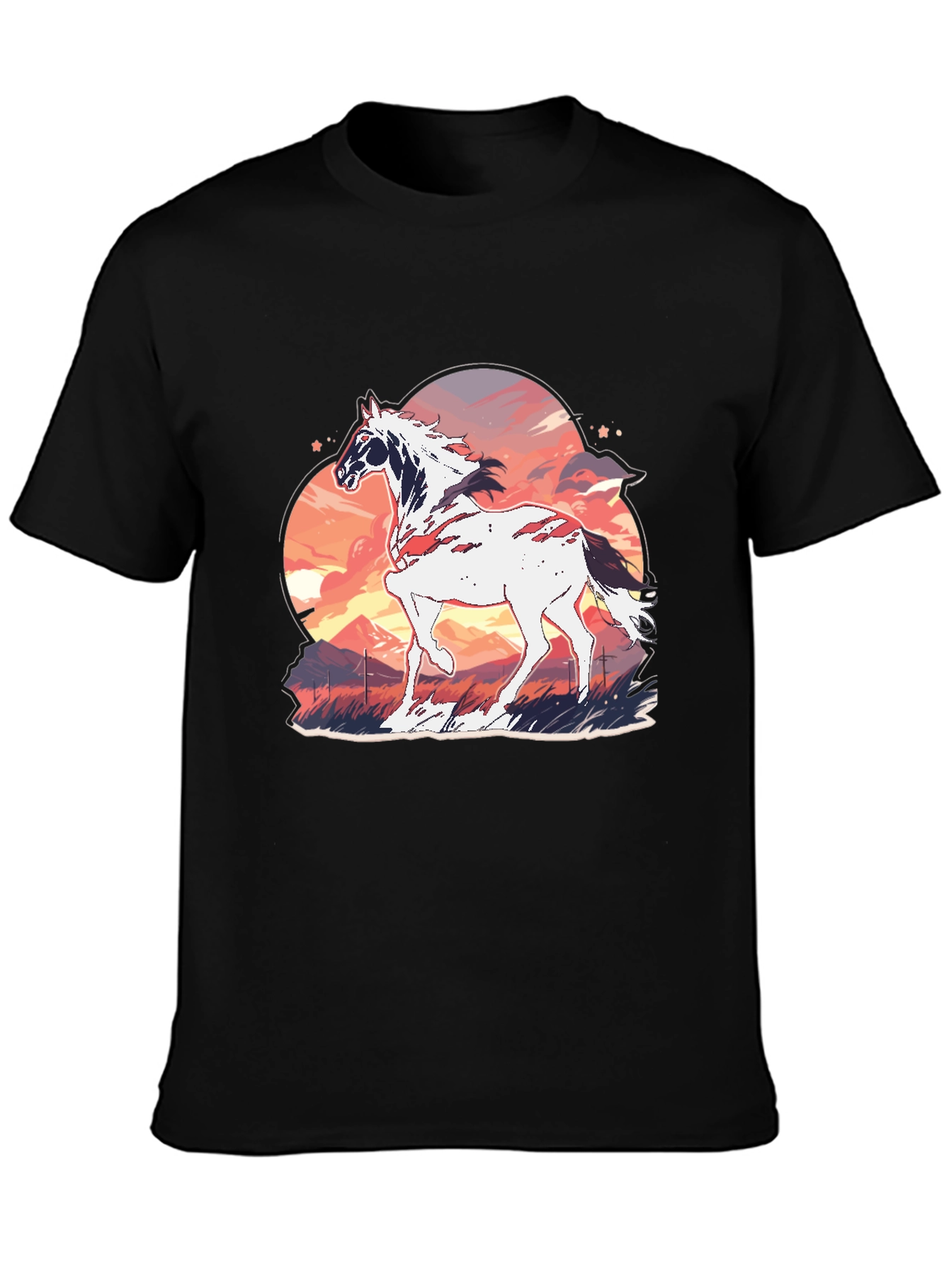 Horse Sunset Graphic Tee - Stylish Comfort