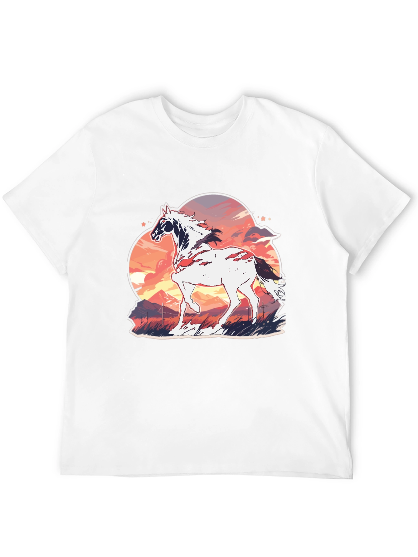 Horse Sunset Graphic Tee - Stylish Comfort