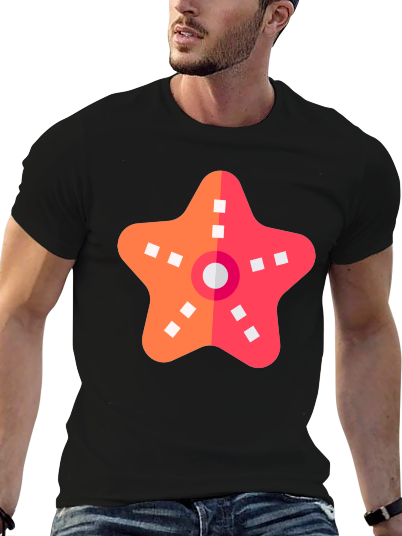 Starfish Graphic Black T-Shirt - Coastal Casual