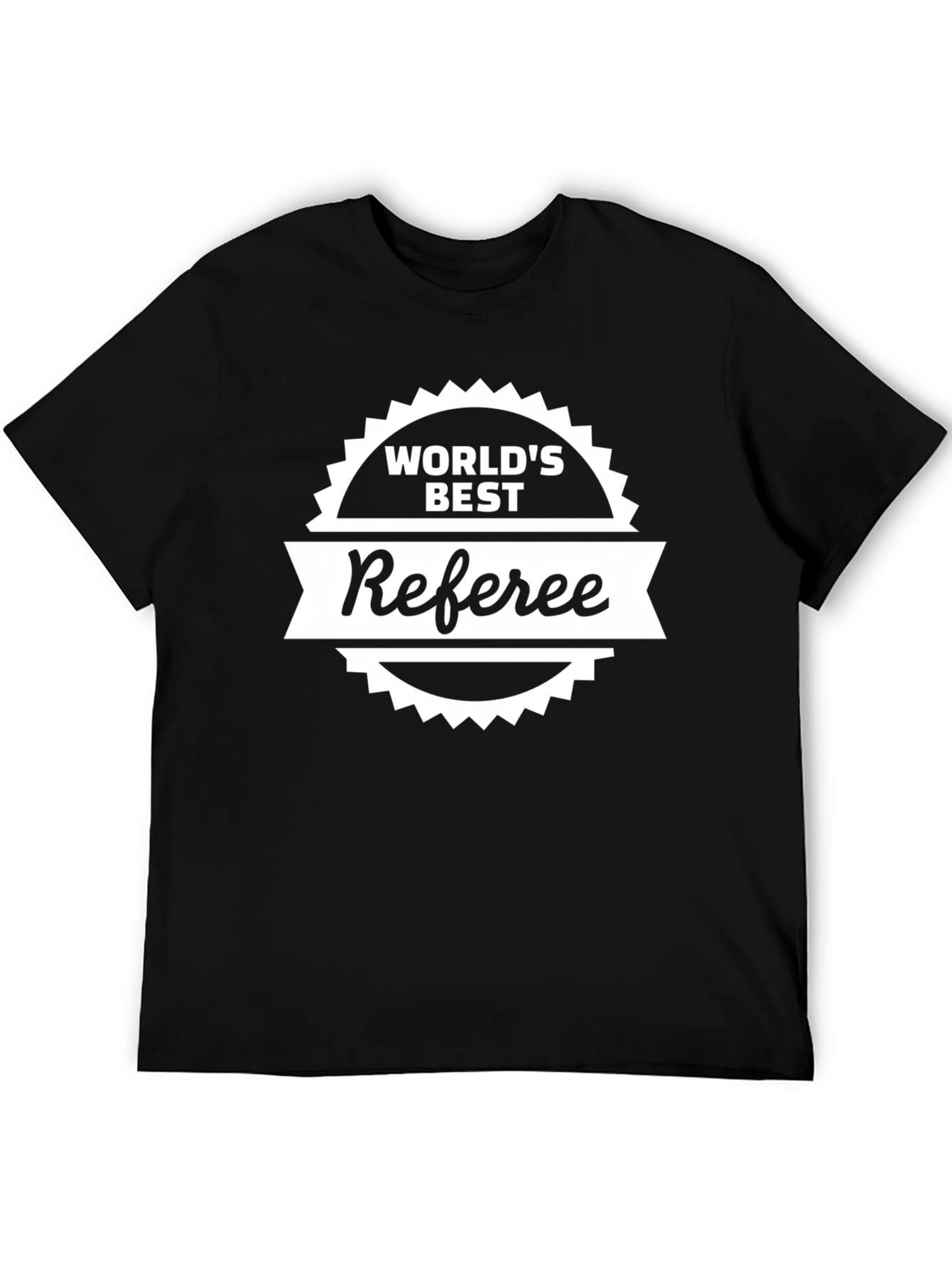Worlds Best Referee T-Shirt - Black Novelty Tee