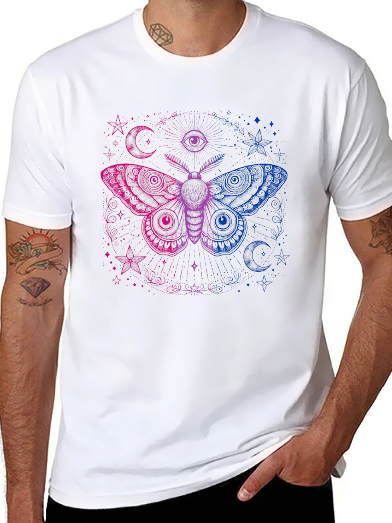 Bisexual Pride Moth Graphic T-Shirt