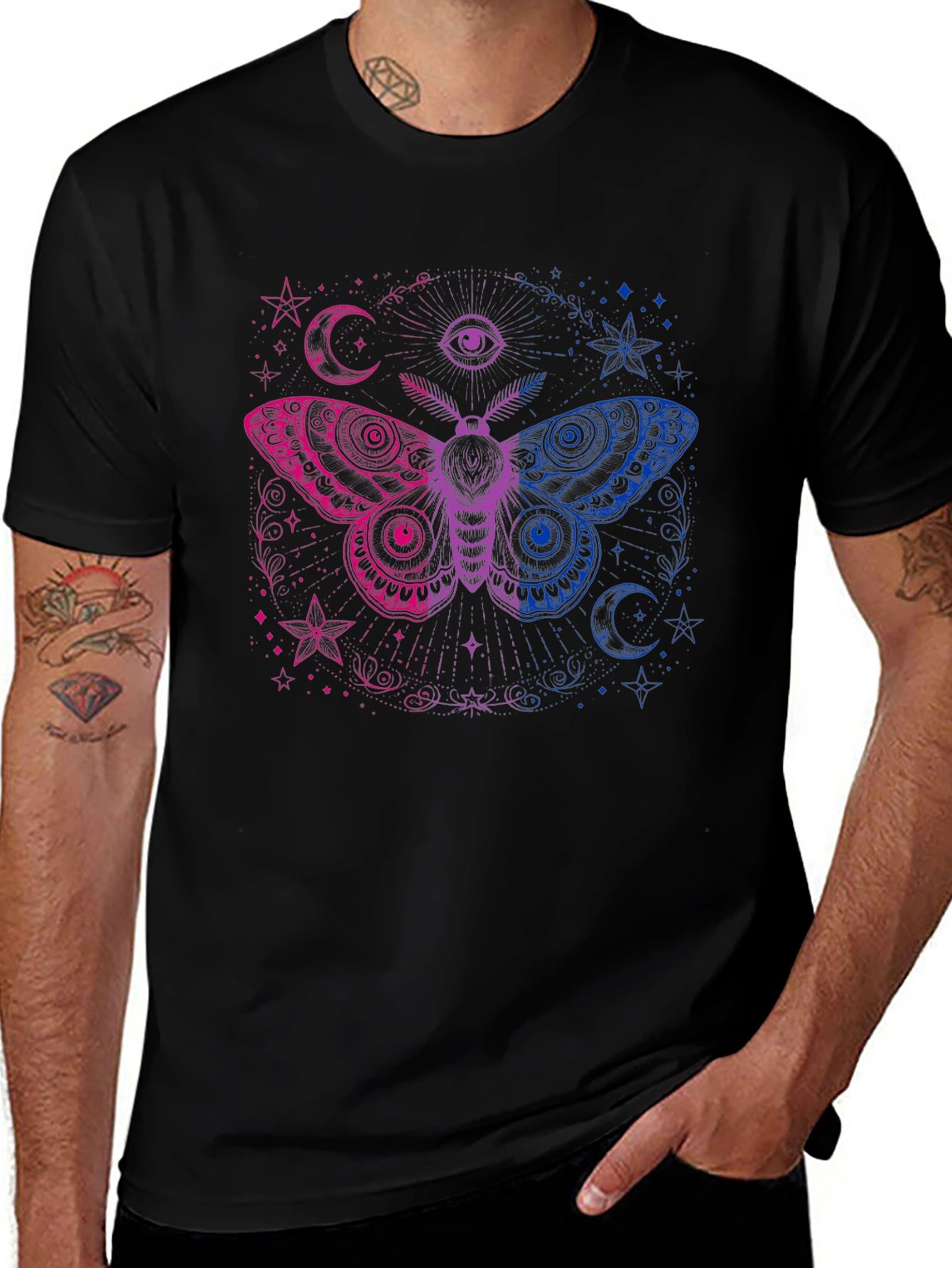 Bisexual Pride Moth Graphic T-Shirt