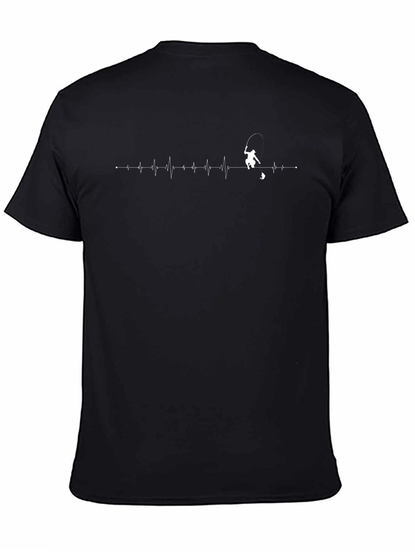 Fishing Heartbeat T-Shirt - Black