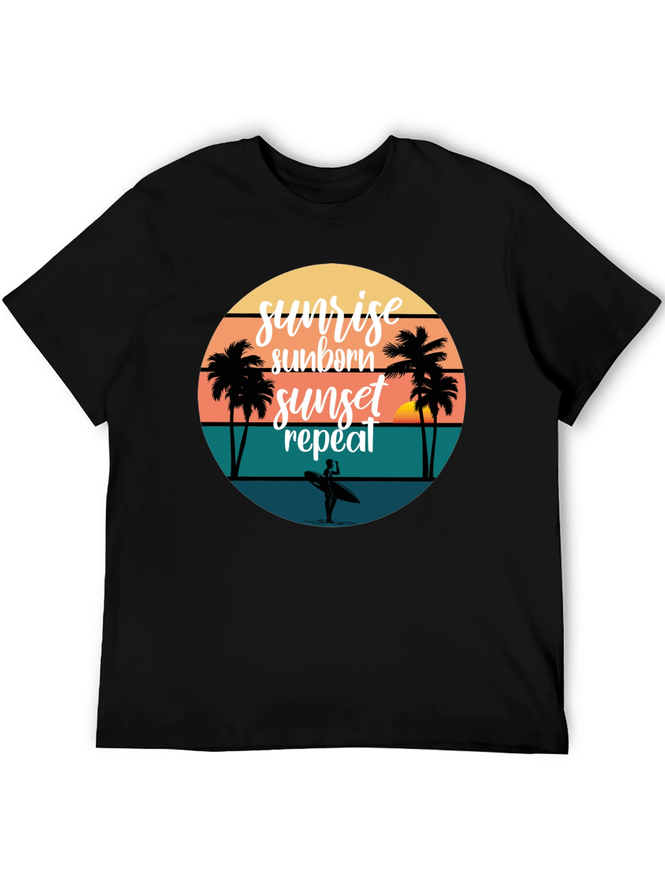 Sunset Surfing Tee: Beach Vibes
