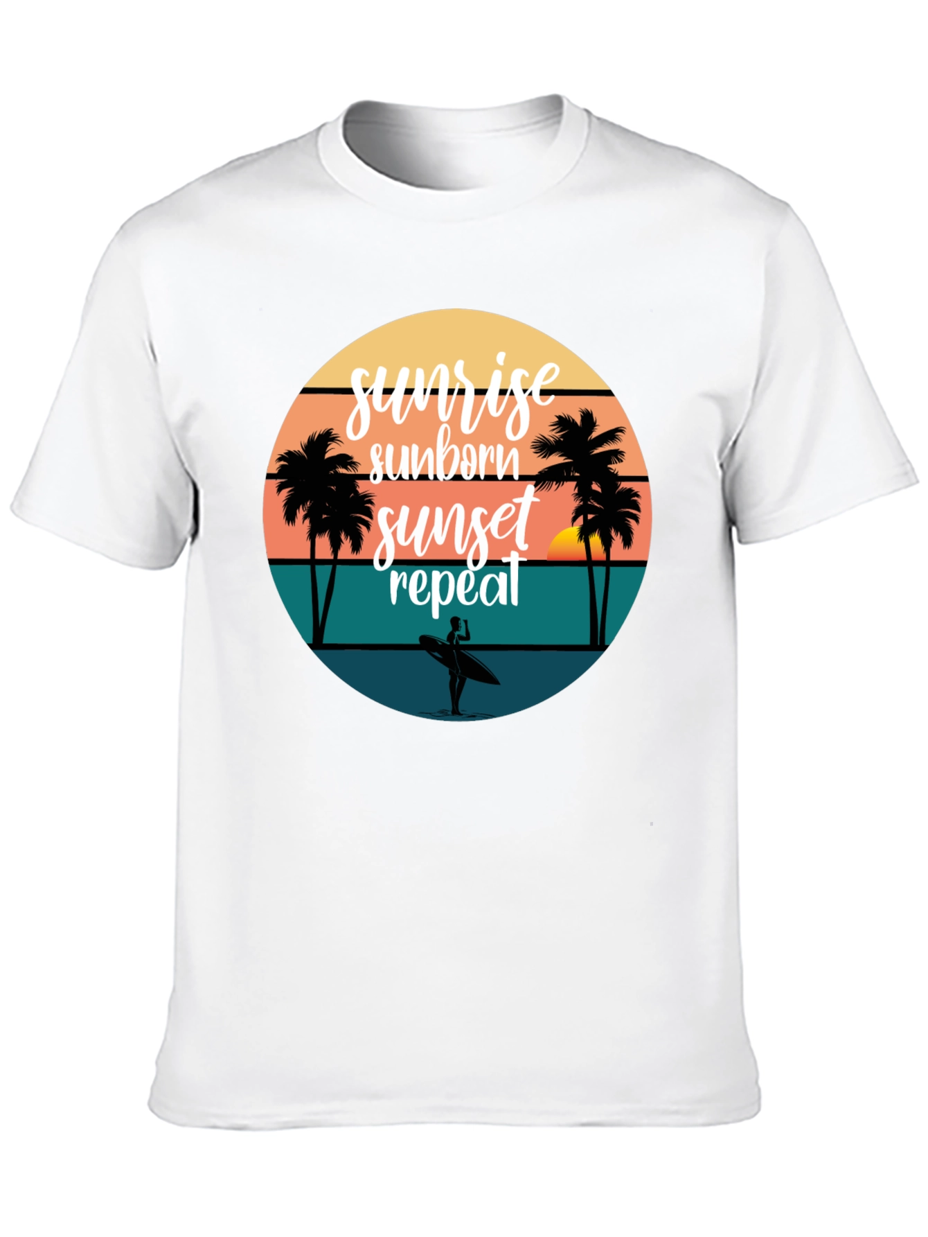 Sunset Surfing Tee: Beach Vibes